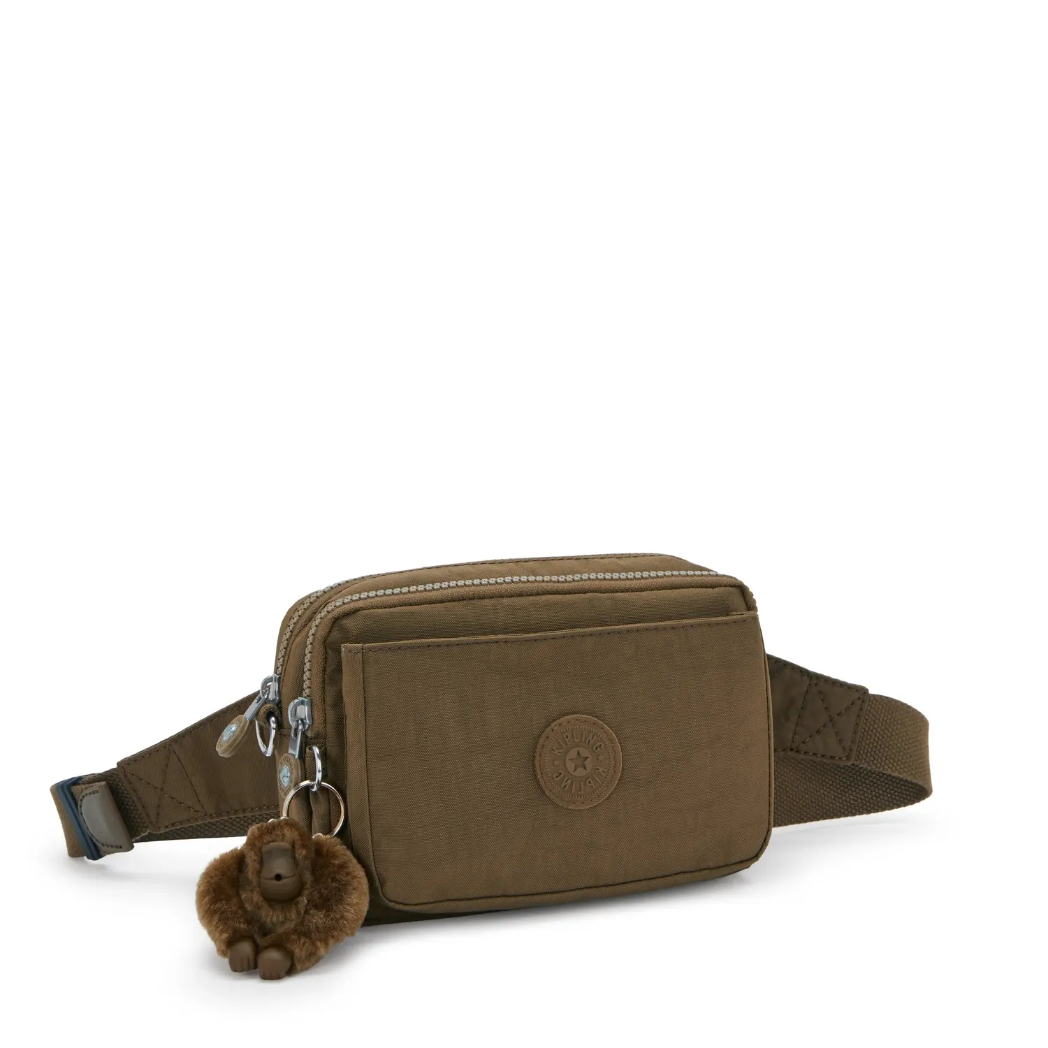 Kipling Abanu Multi schoudertasje Klein Smooth Khaki vakindeling