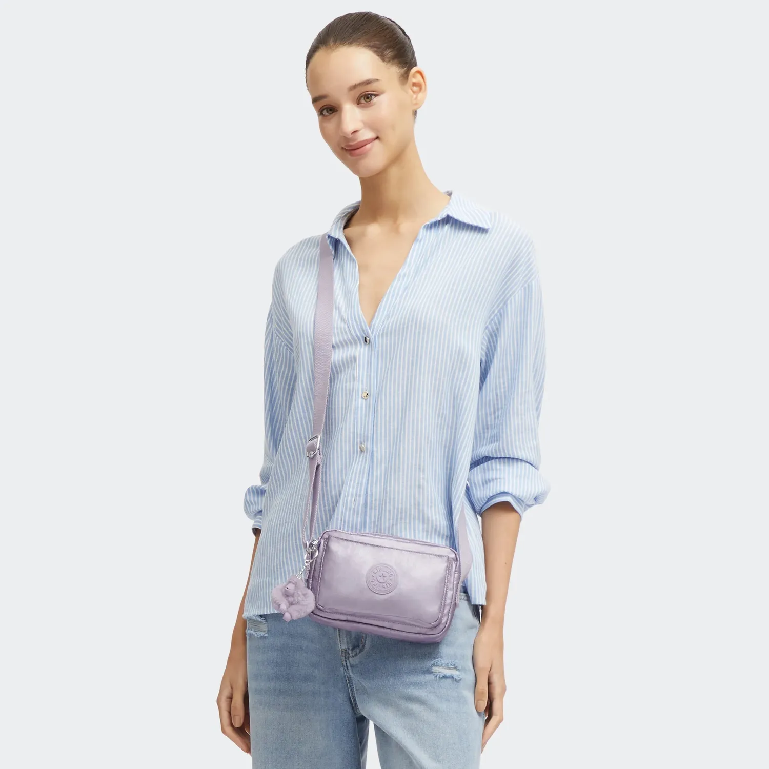 Kipling Abanu crossbodytas klein Lilac Moon Metallic verstelbaar