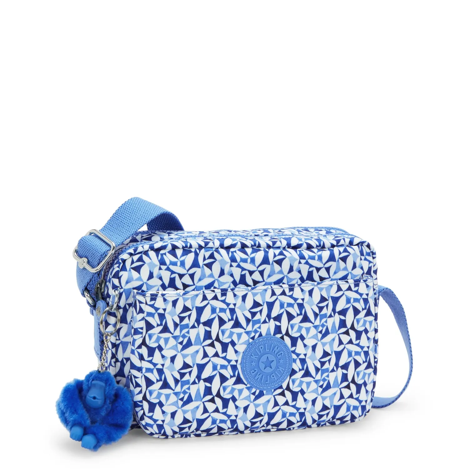 Kipling Abanu M crossbody tas Crazy Leaves medium met ritsvakken