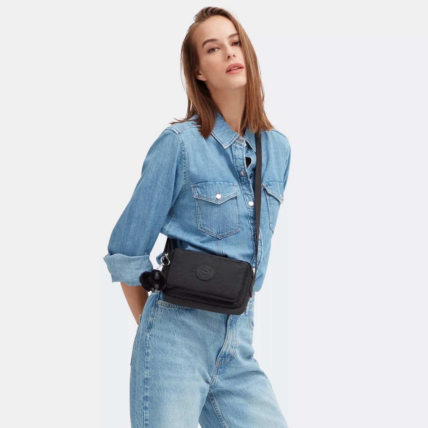 Kipling Abanu crossbody tas klein Black Noir zwart