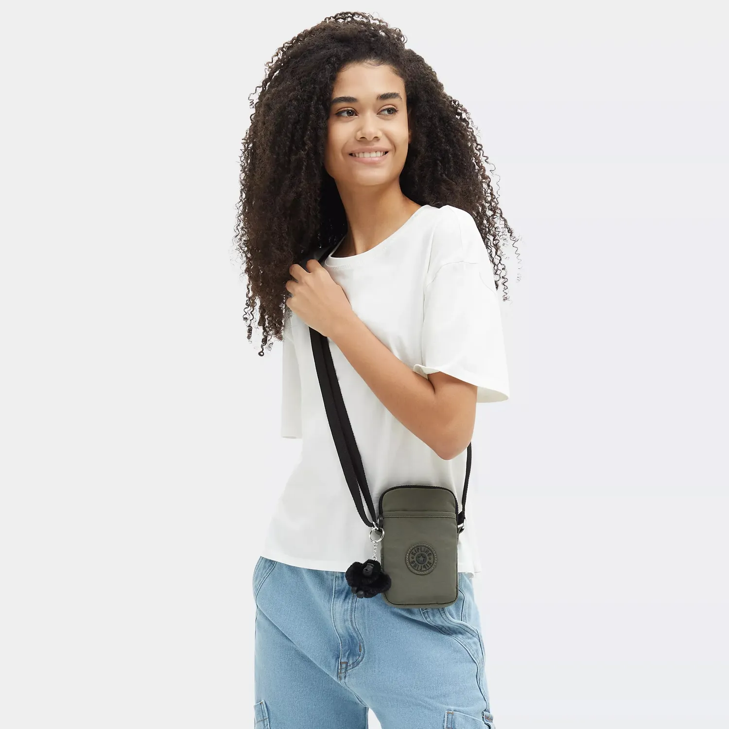 Kipling Tally telefoontas Klein Green Moss waterafstotend