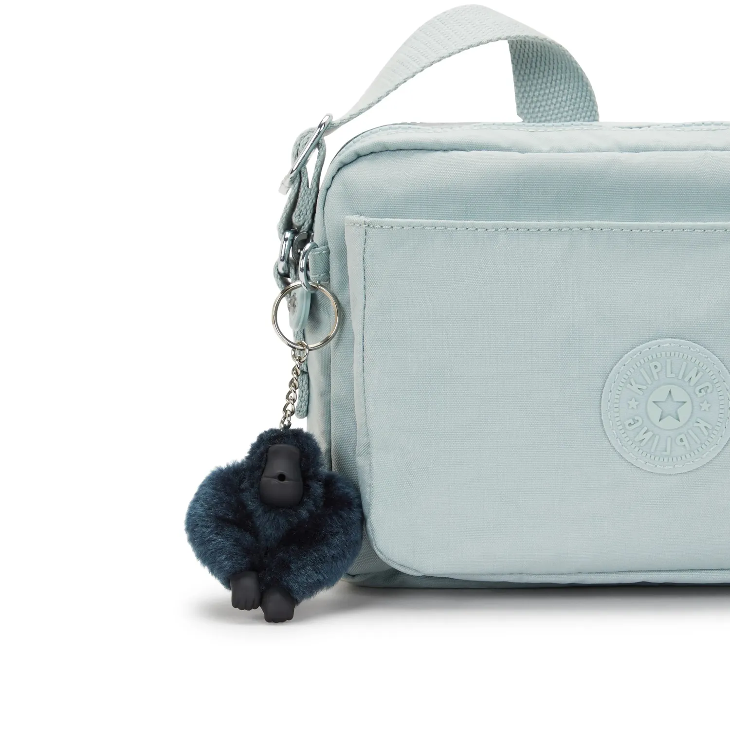 Kipling Abanu M crossbody tas Breezy Blue medium met ritsvakken