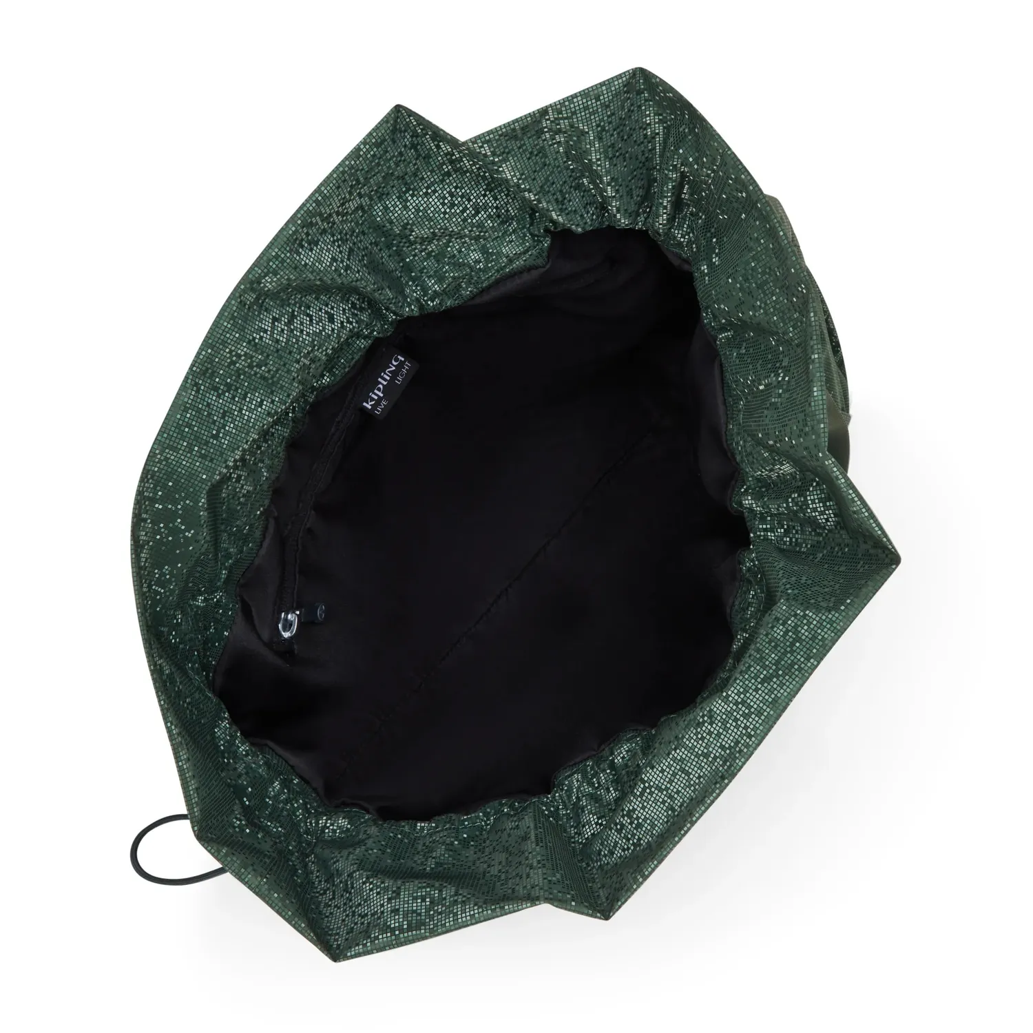 Kipling Elmar schoudertas Medium Shiny Pixel Green A4