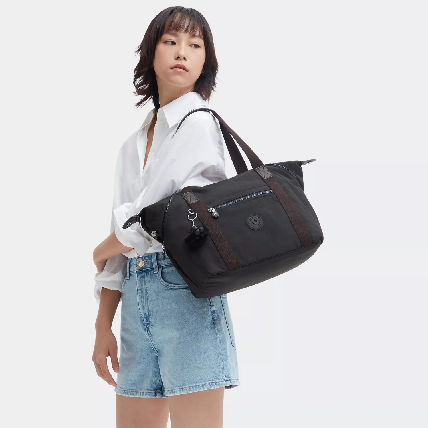 Kipling Art schoudertas medium Black Noir zwart