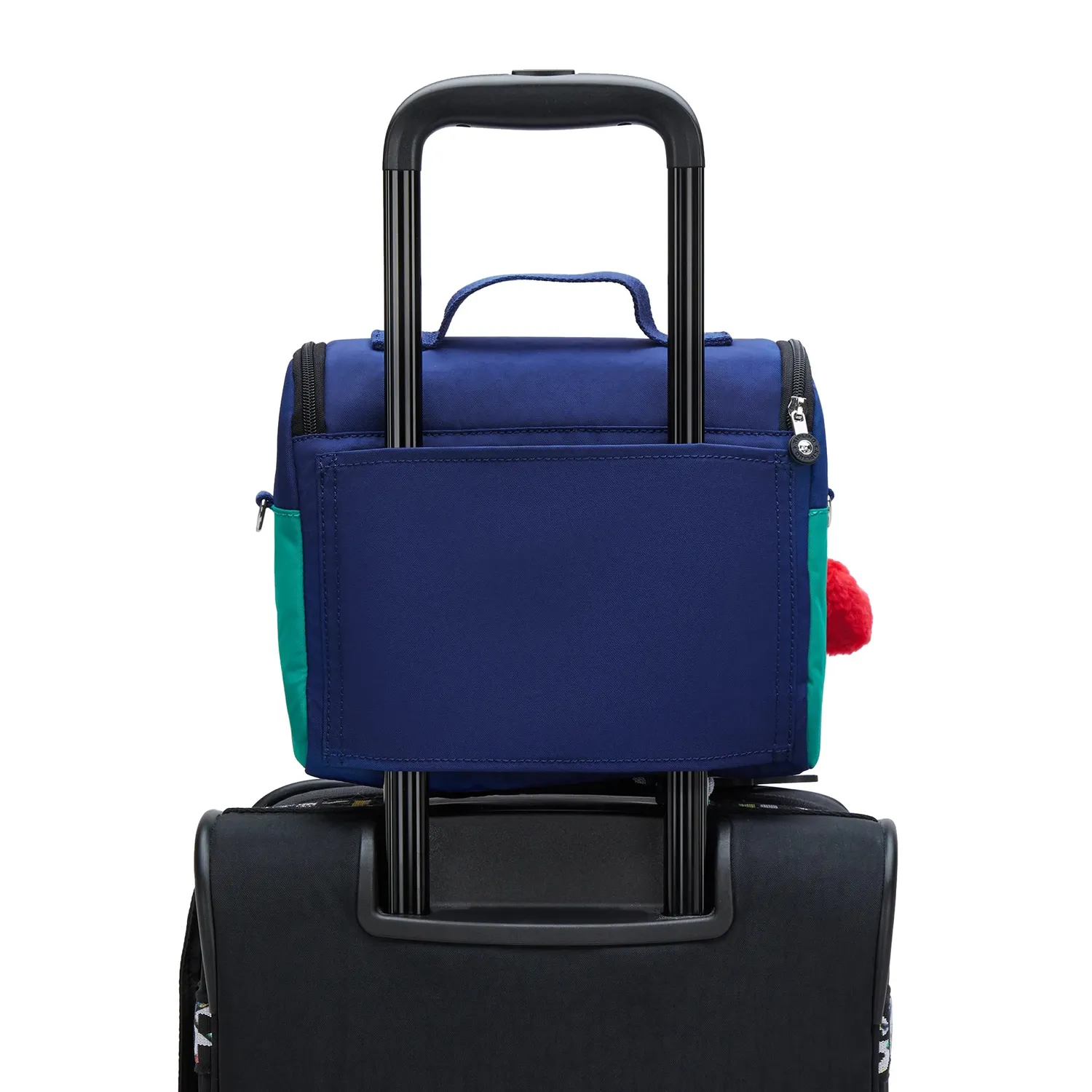 Kipling New Kichirou lunchtas Escape Blue Block groot met trolleyband