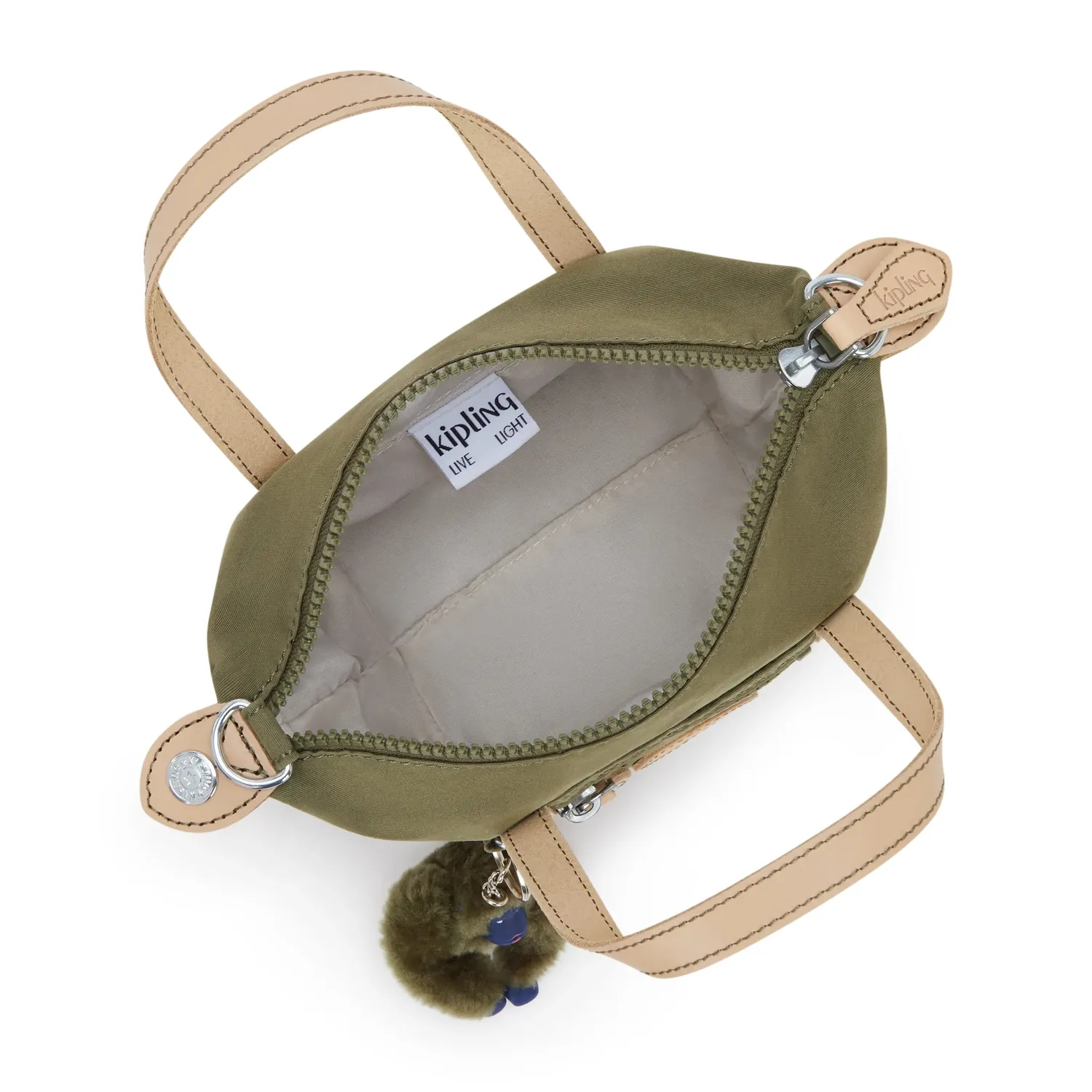 Kipling Boxy Art S handtas Cotton Khaki Klein compact