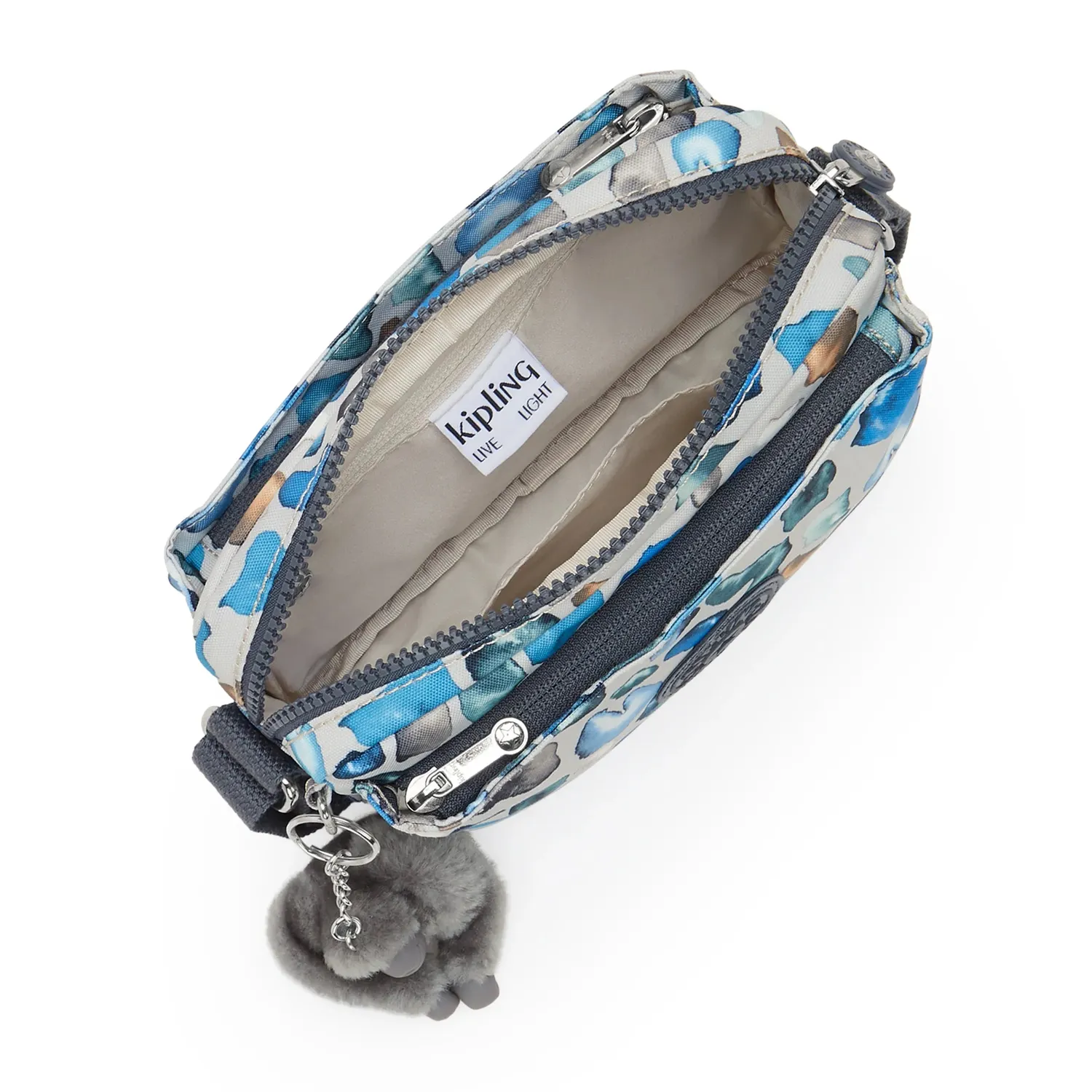 Kipling Abanu Crossbody Tas Klein Mineral Stone grijs