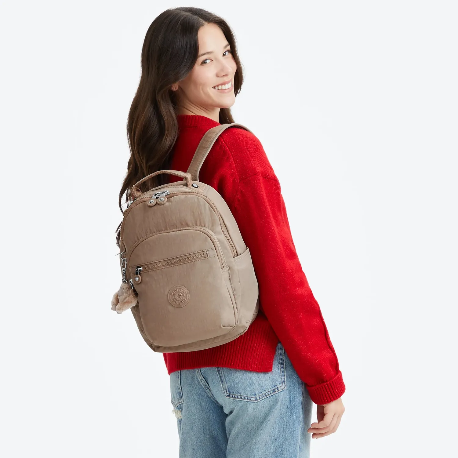 Kipling Seoul S kleine rugzak Tan Beige 11 inch