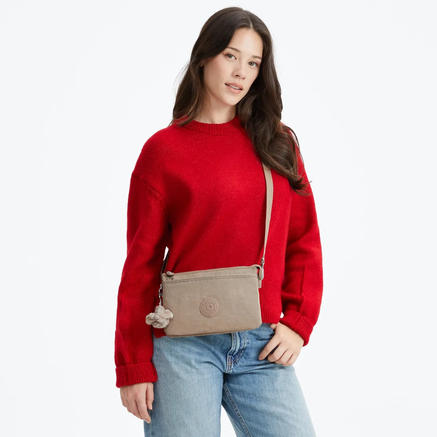 Kipling Riri crossbodytas Klein Tan Beige lichtgewicht