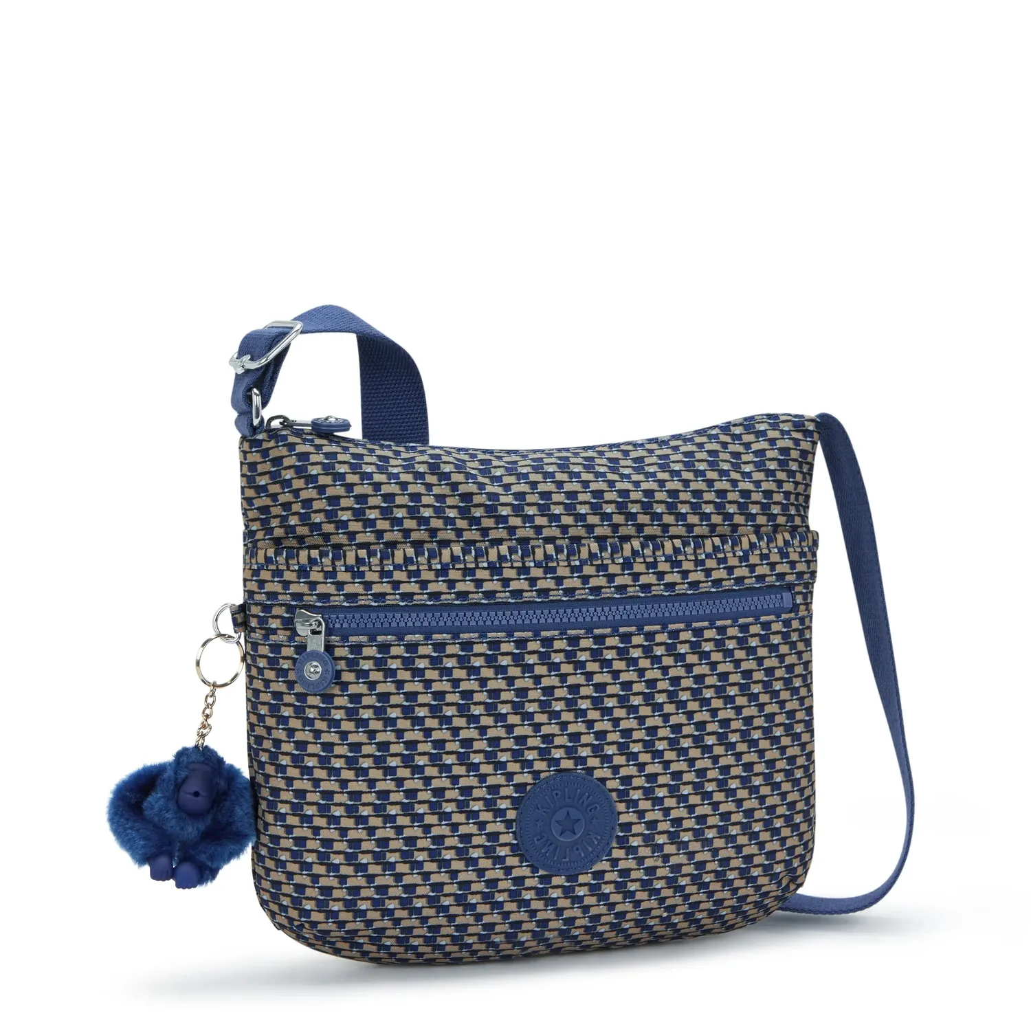 Kipling Arto crossbody tas Blue on Wire Medium waterafstotend