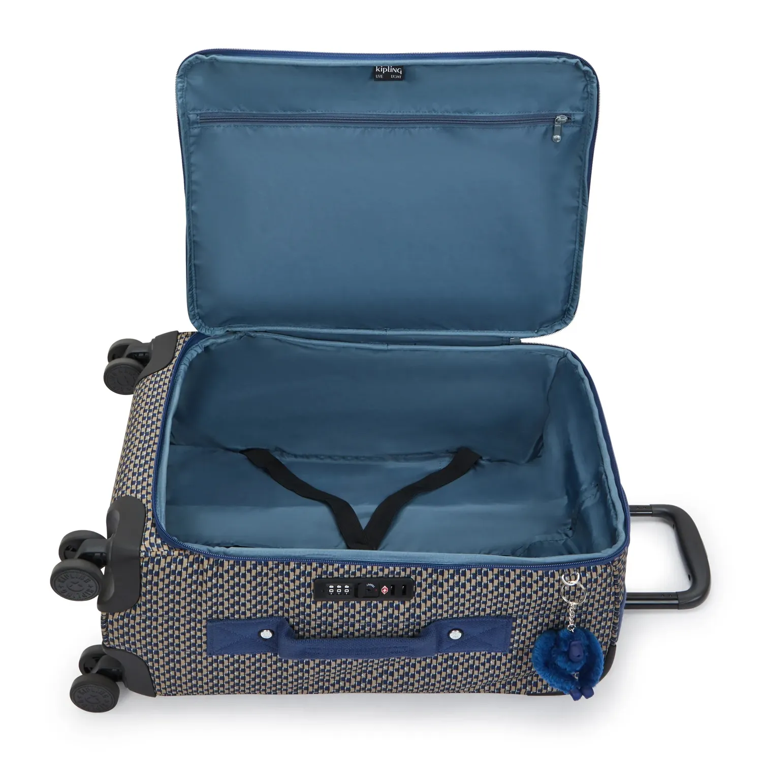 Kipling Jet S handbagagekoffer Klein Blue on Wire met TSA-slot