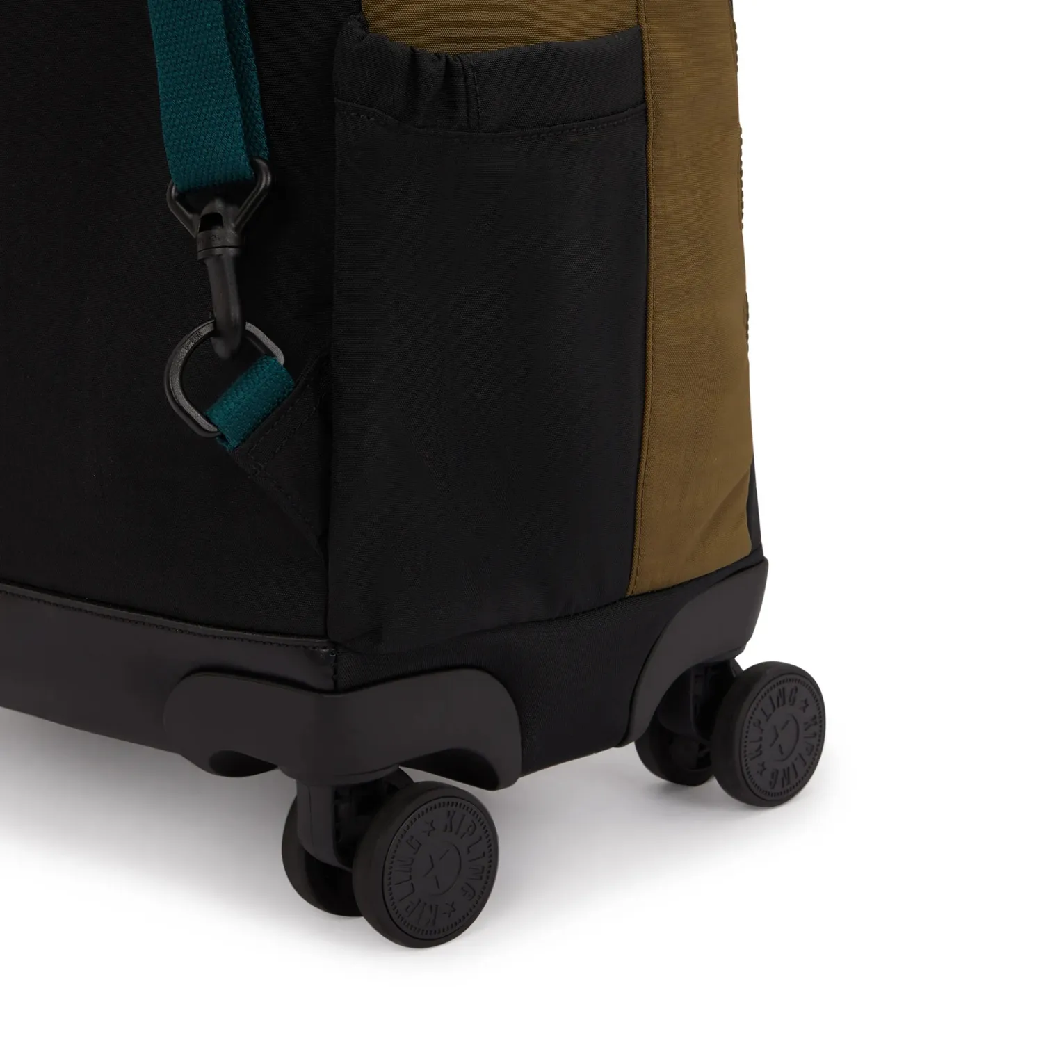 Kipling New Zea rugzak Black Khaki Block groot met wielen