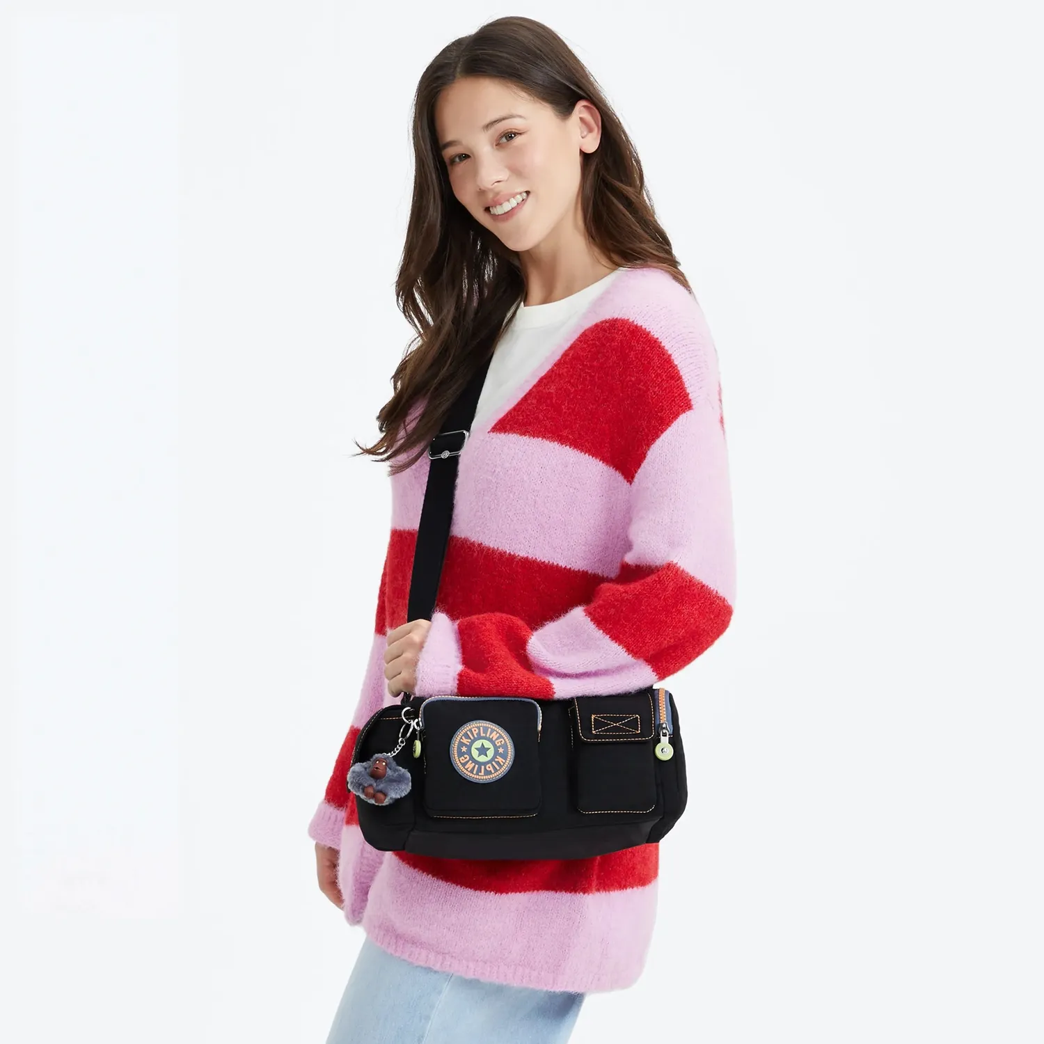 Kipling Sam Energy crossbody Energy Black Medium veel vakken