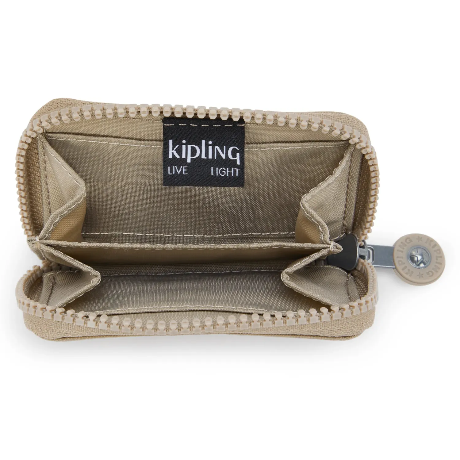 Kipling Cash Buddy portemonnee Soft Taupe klein met rits