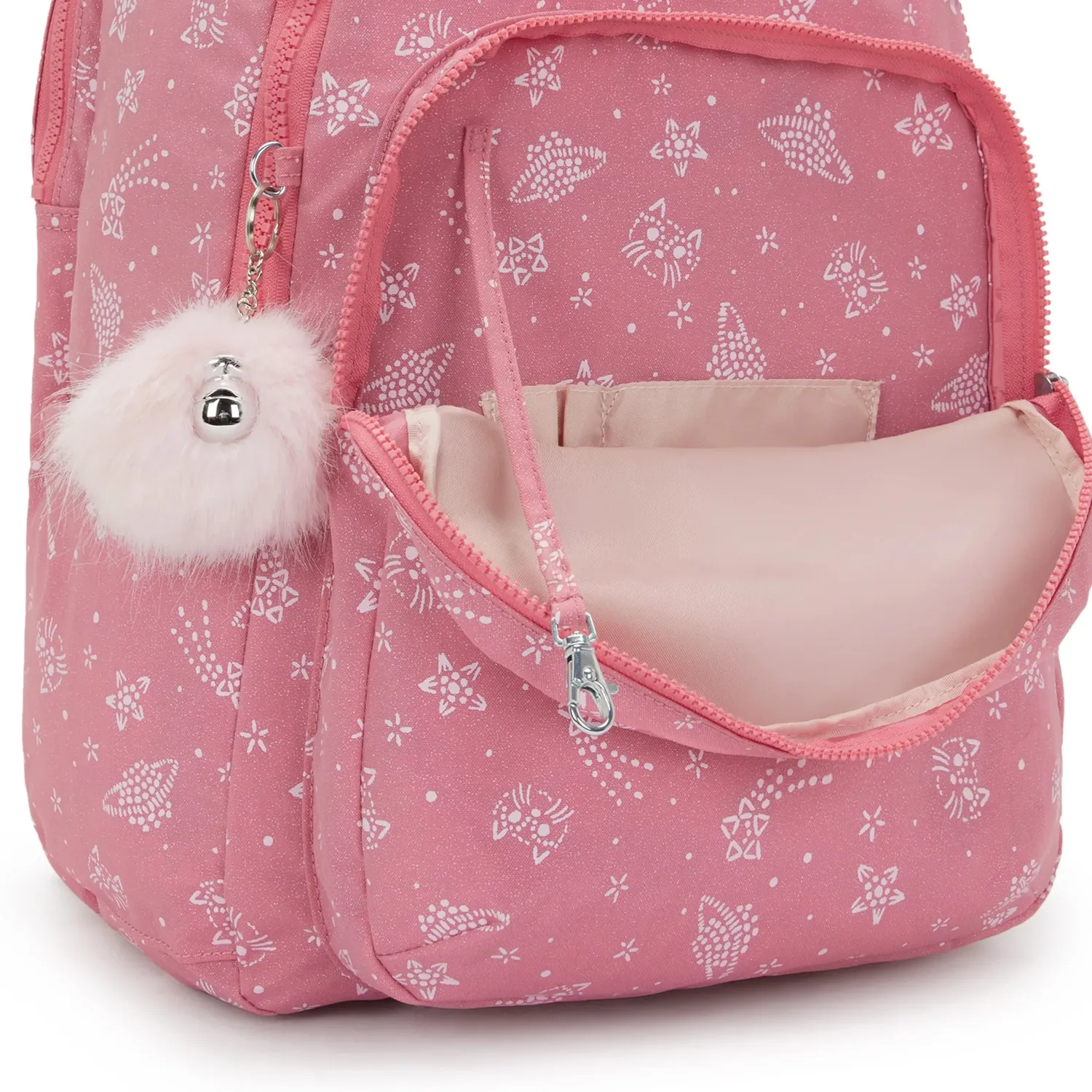 Kipling Seoul College Extra rugzak Groot Glitter Cats 15 inch