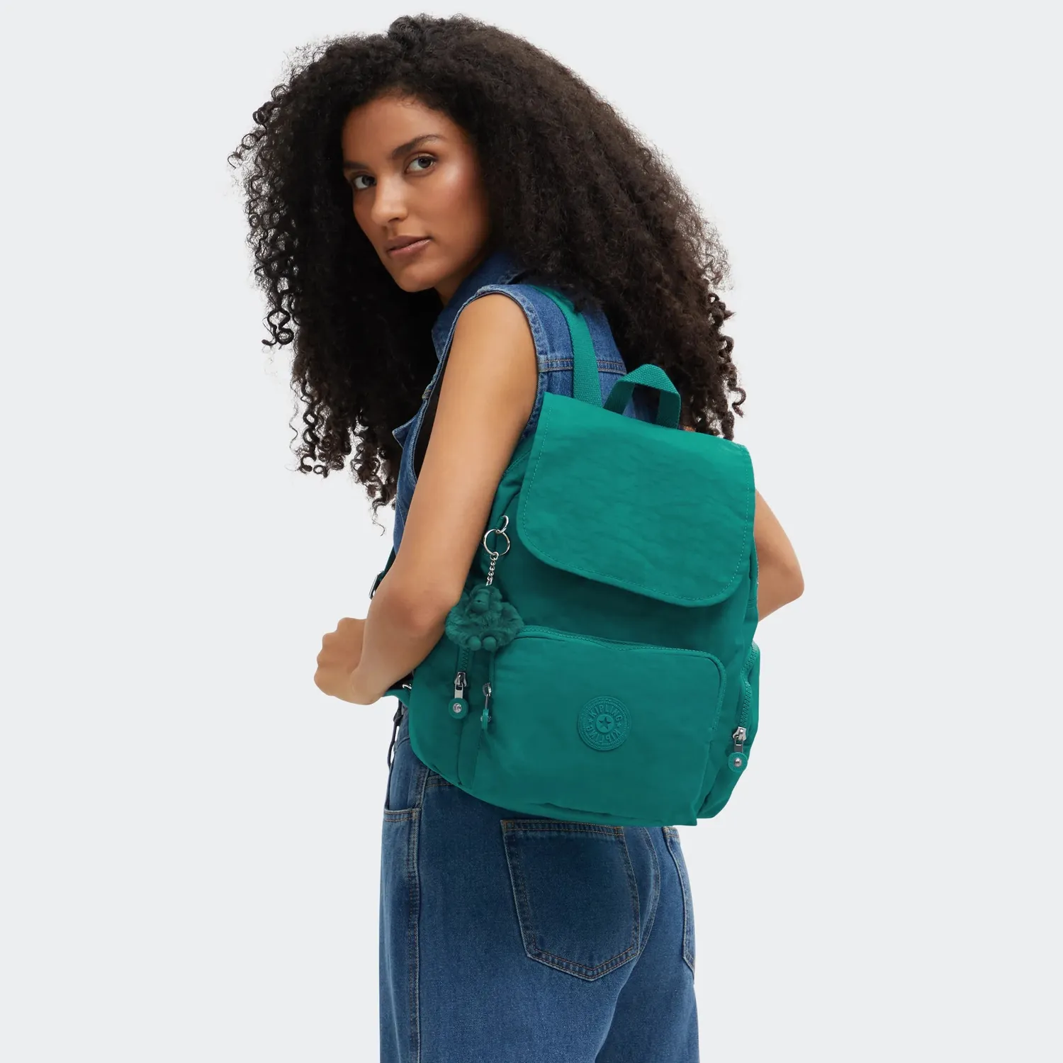 Kipling City Zip S rugzak Klein Outspoken Green met klep