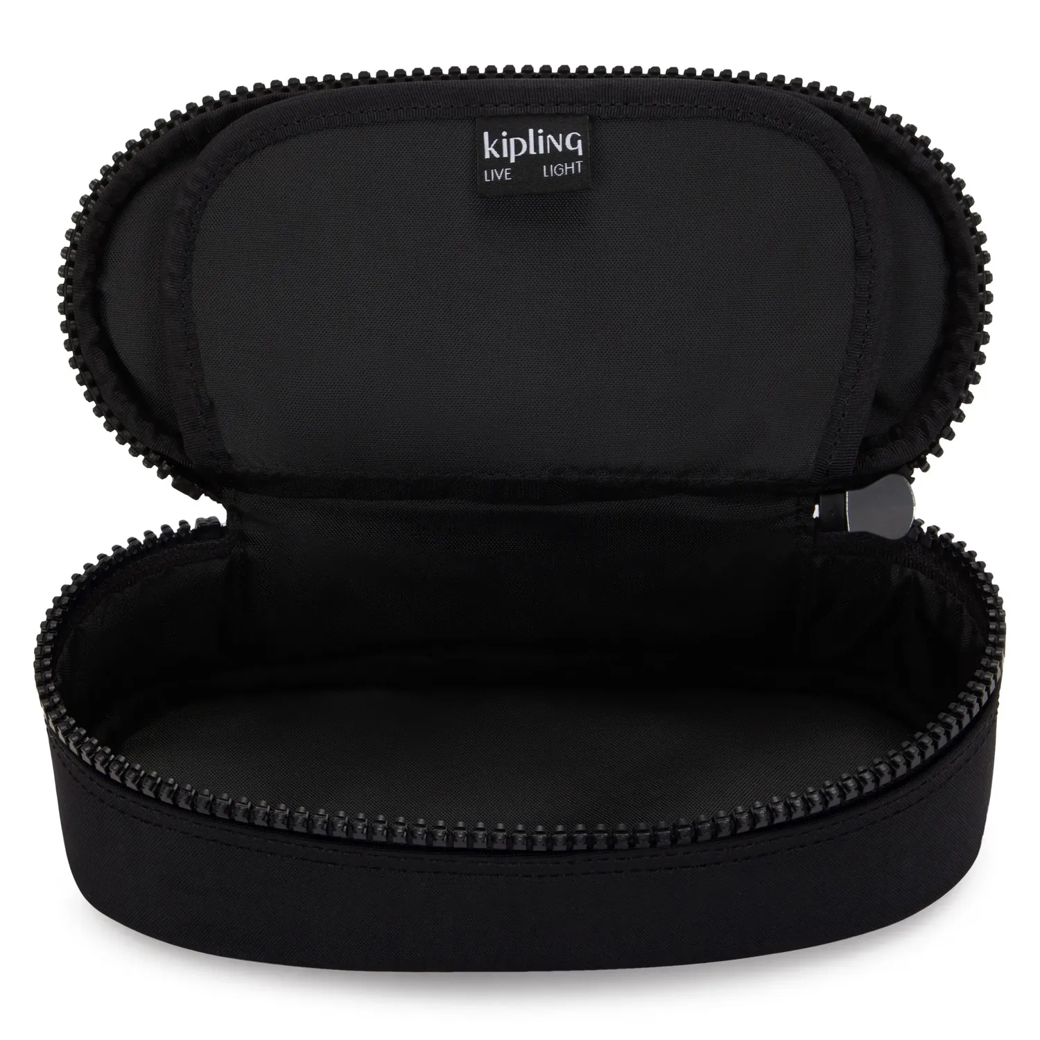 Kipling Duobox pennenetui Medium Black Khaki Block waterdicht
