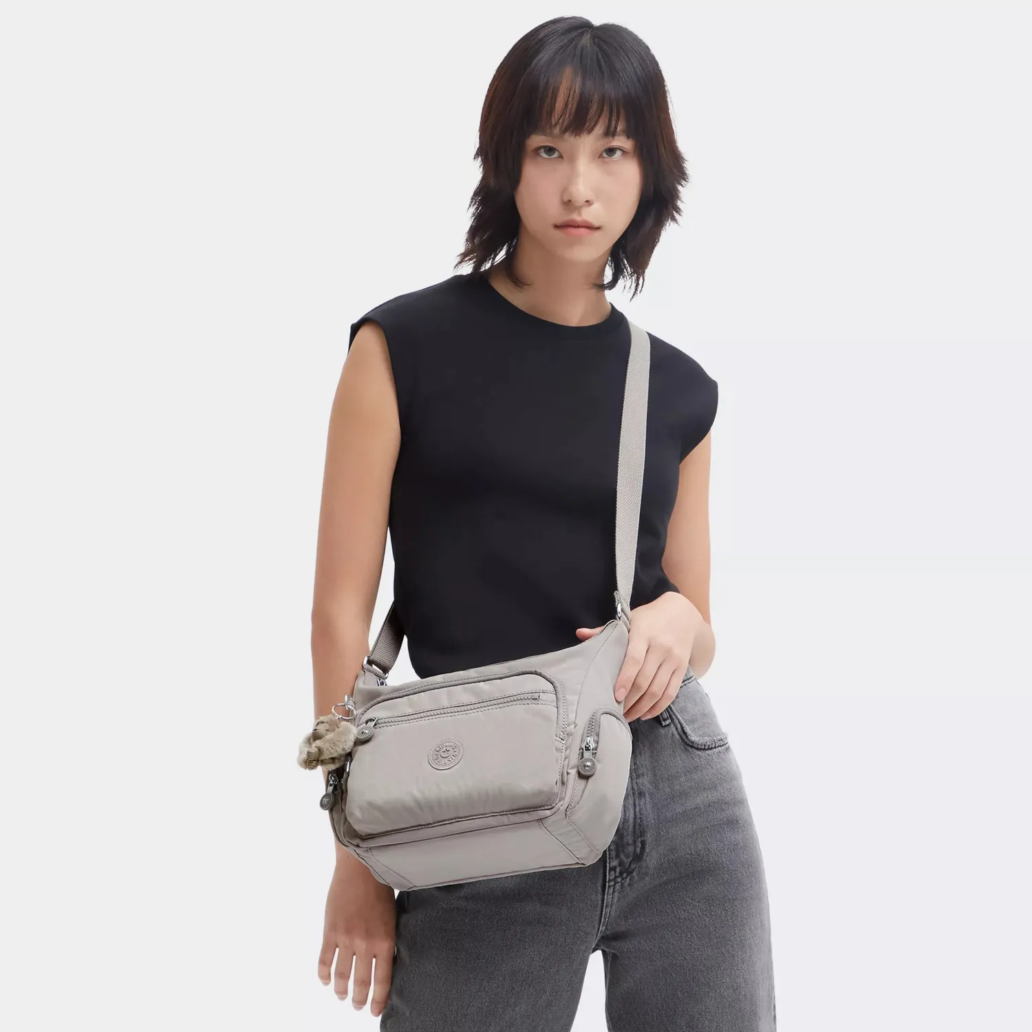 Kipling Gabbie S schoudertas Grey Gris klein crossbody