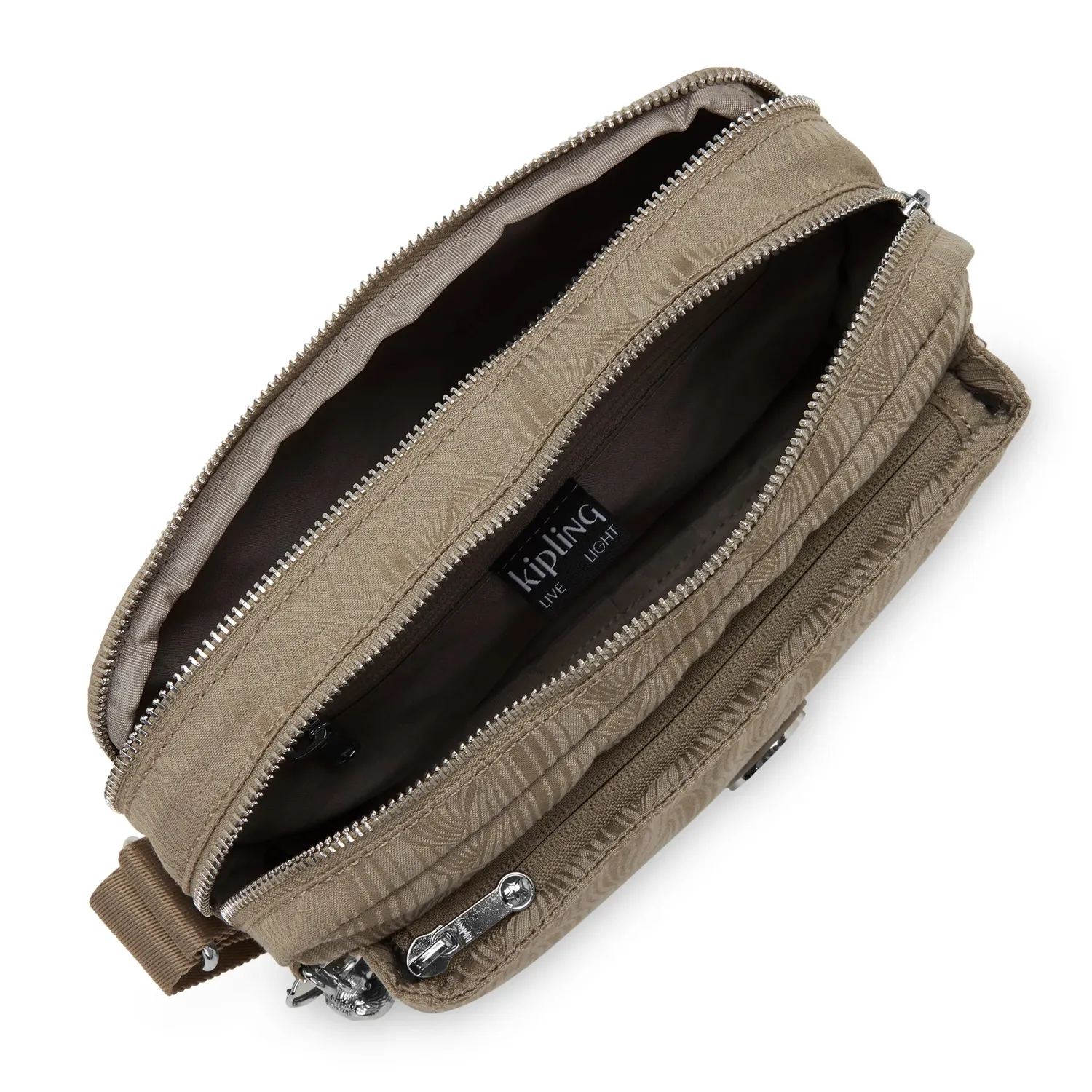 Kipling Abanu M crossbody tas Diamond Wave Jacquard medium met ritsvakken