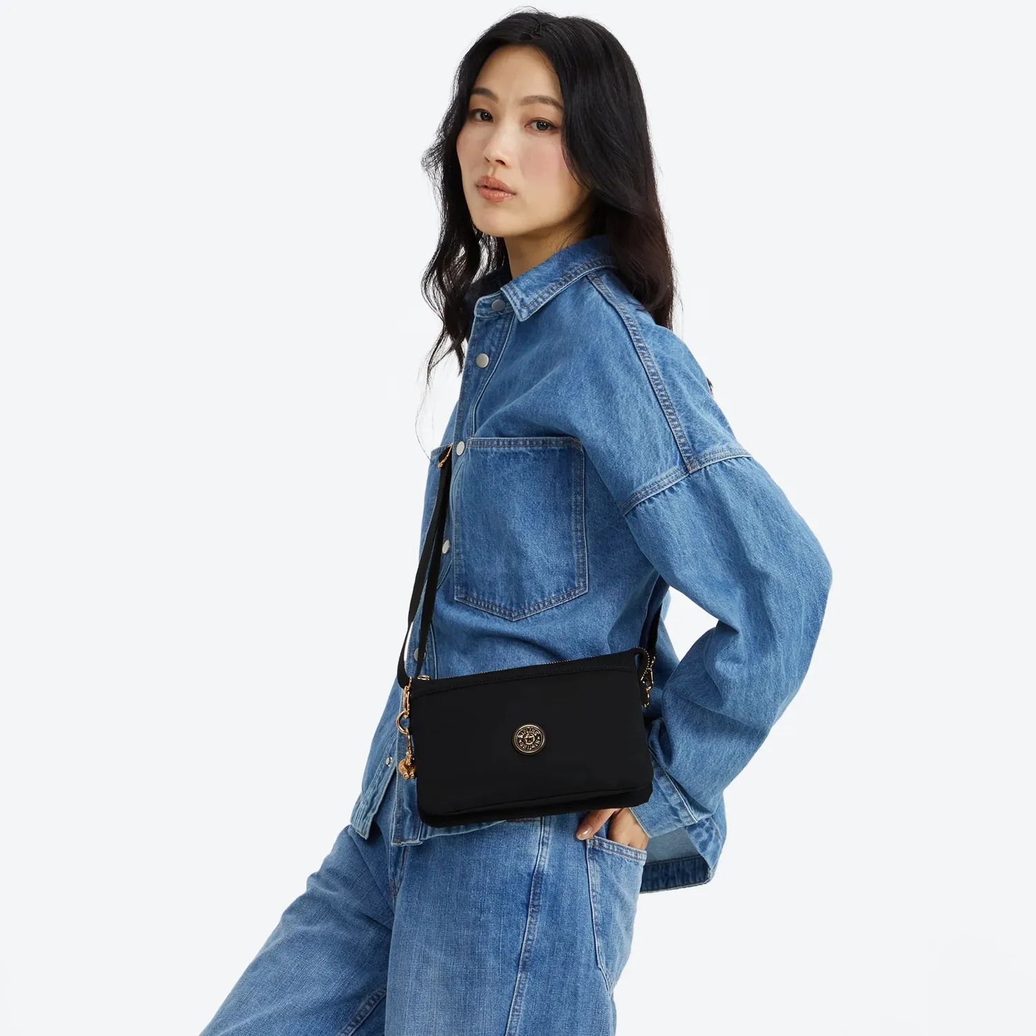 Kipling Riri crossbodytas Klein Blush Gold Black lichtgewicht