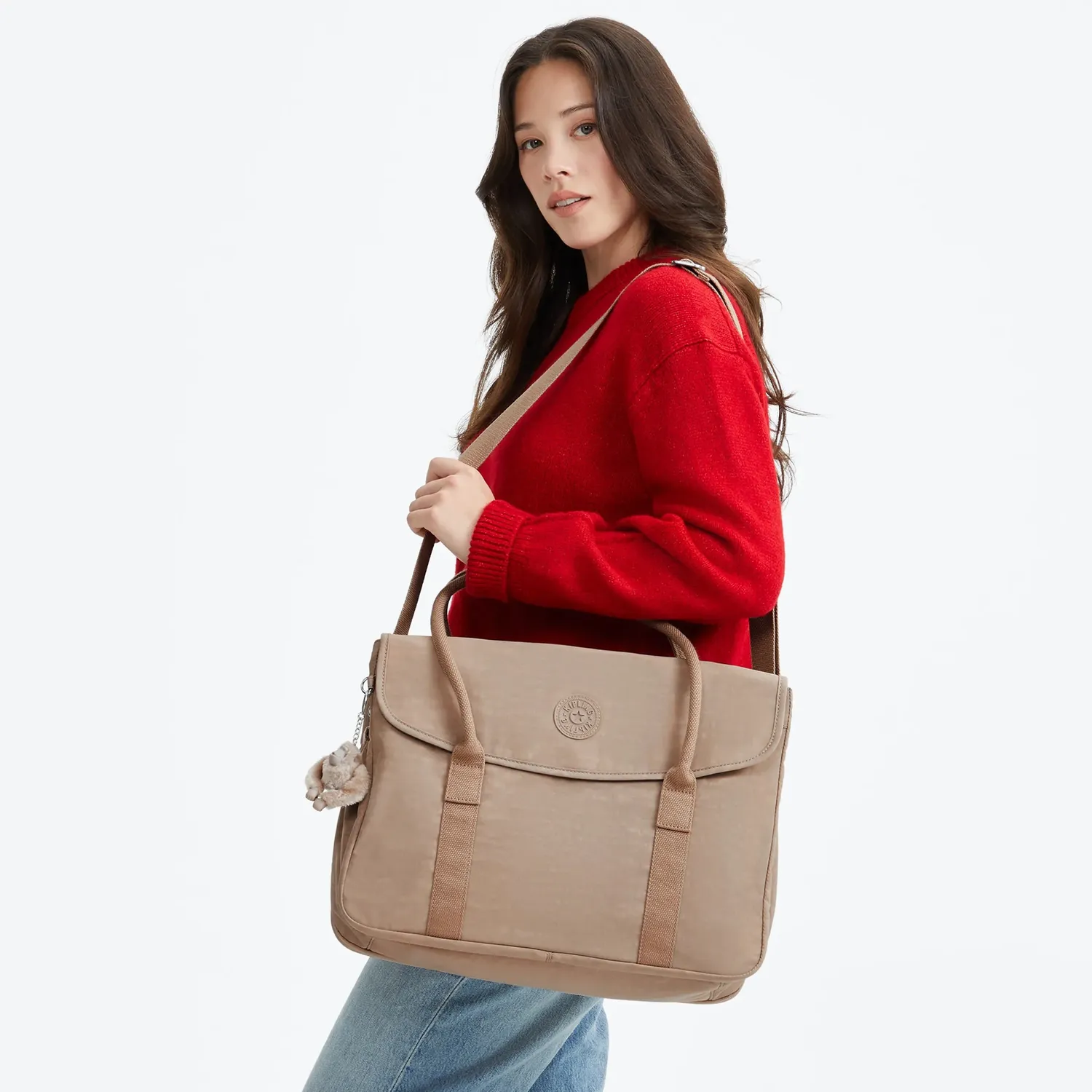 Kipling Superworker werktas Tan Beige groot 15 inch vak