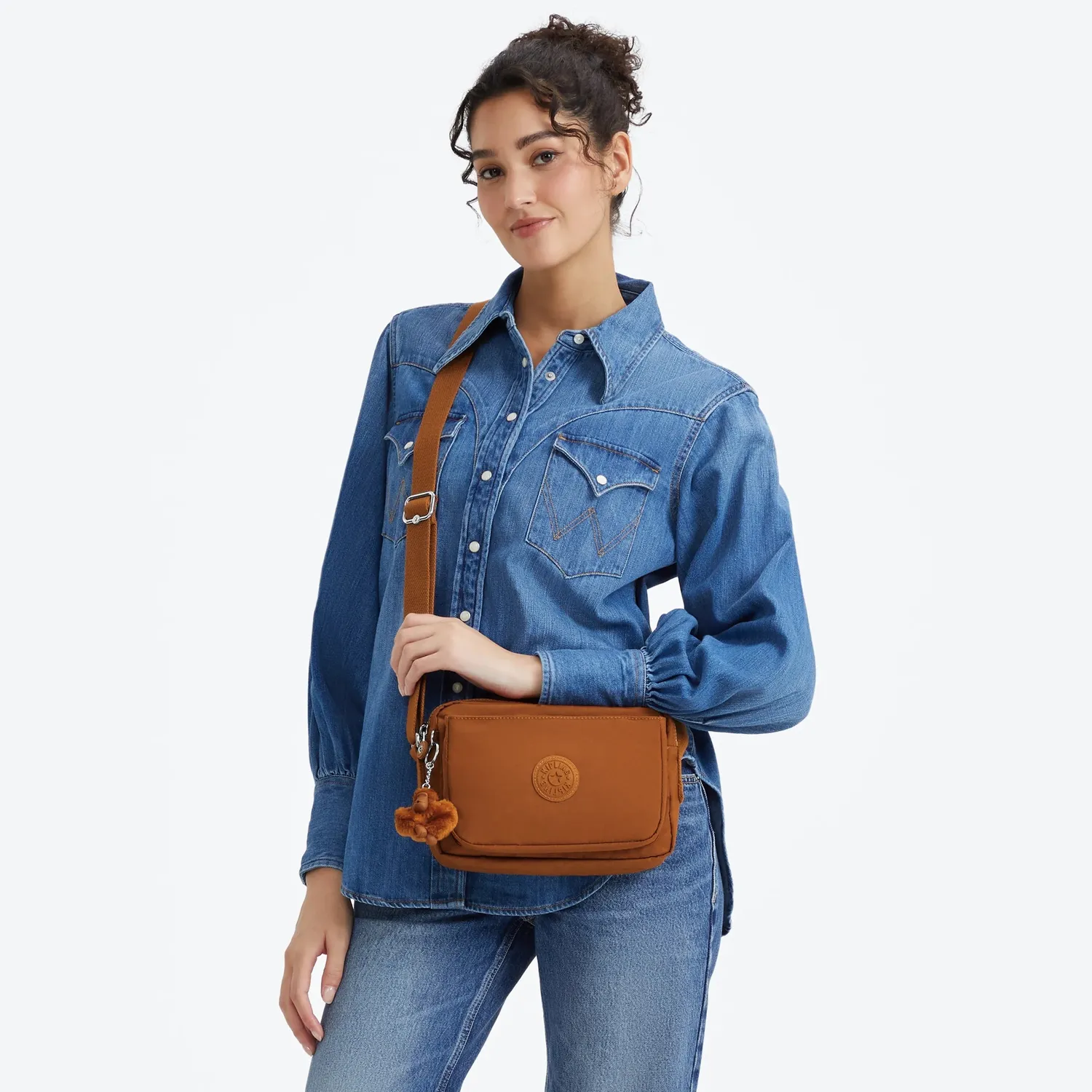 Kipling Abanu M Crossbody Tas Stylish Mokka Medium – Bruin