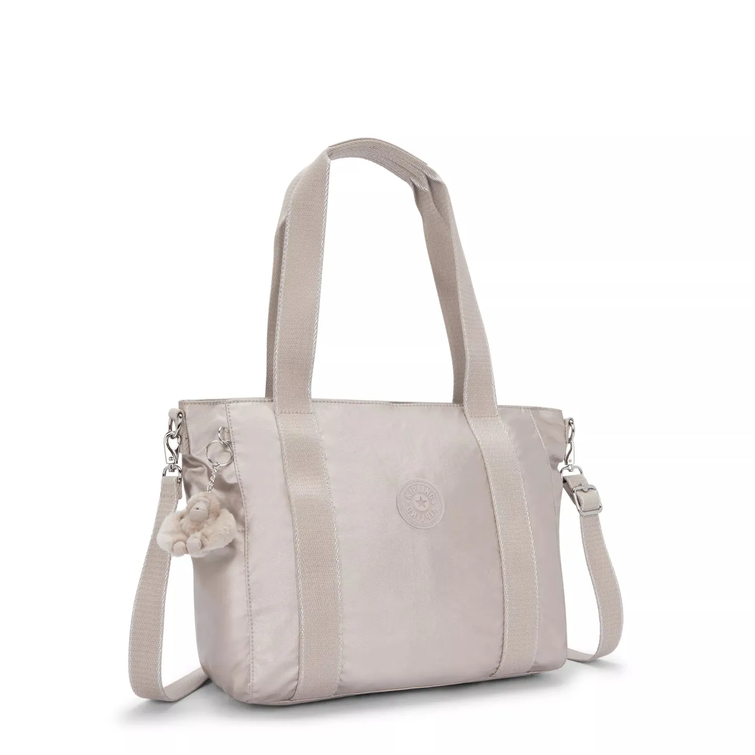 Kipling Asseni S shopper Metallic Glow klein met schouderriem