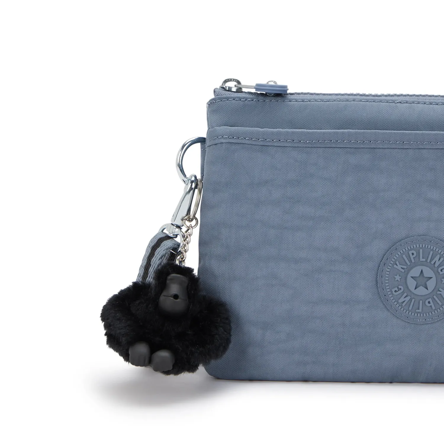 Kipling Riri crossbody klein Blue Stone met ritsvakken