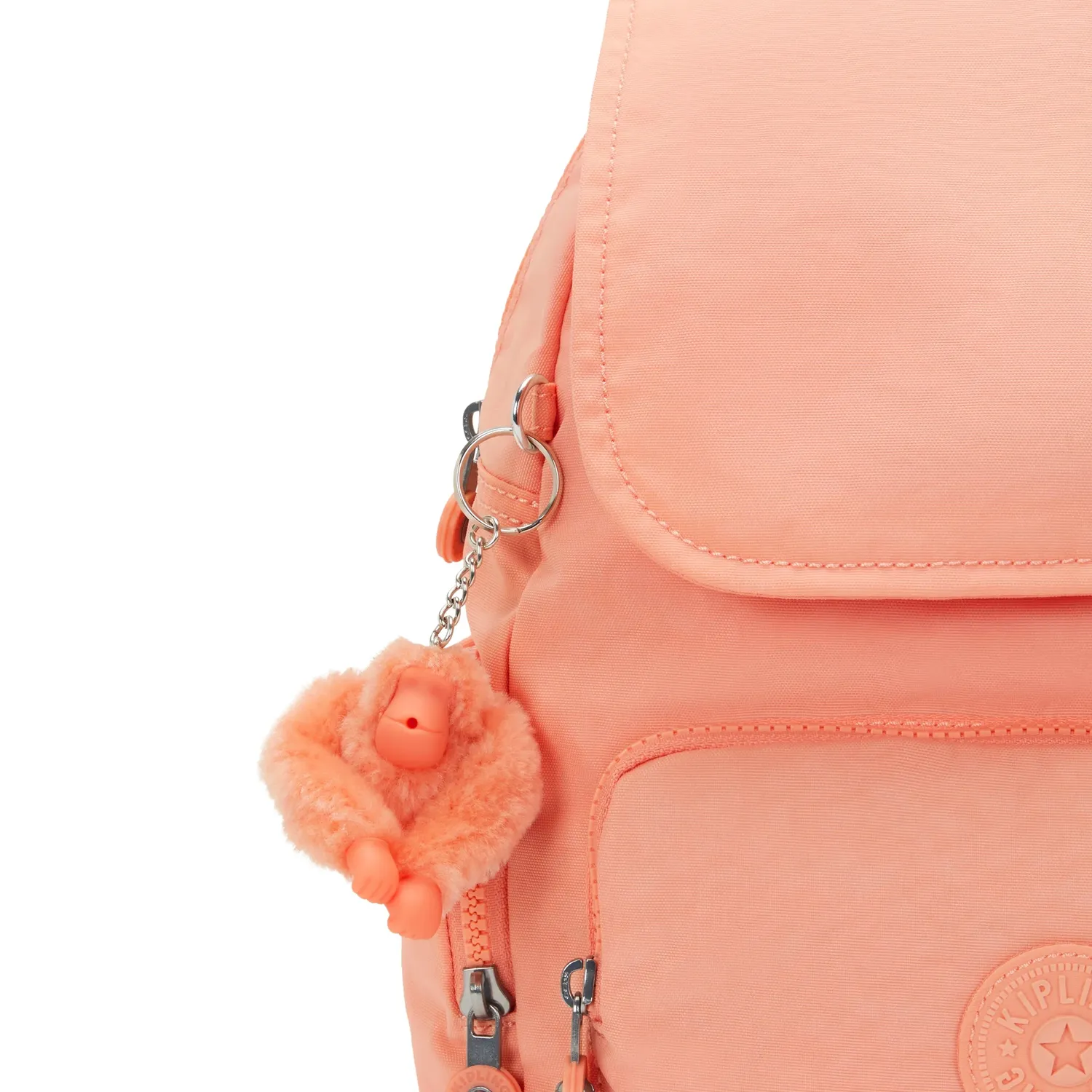 Kipling City Zip S rugzak Pinky Orange klein met magneetklep