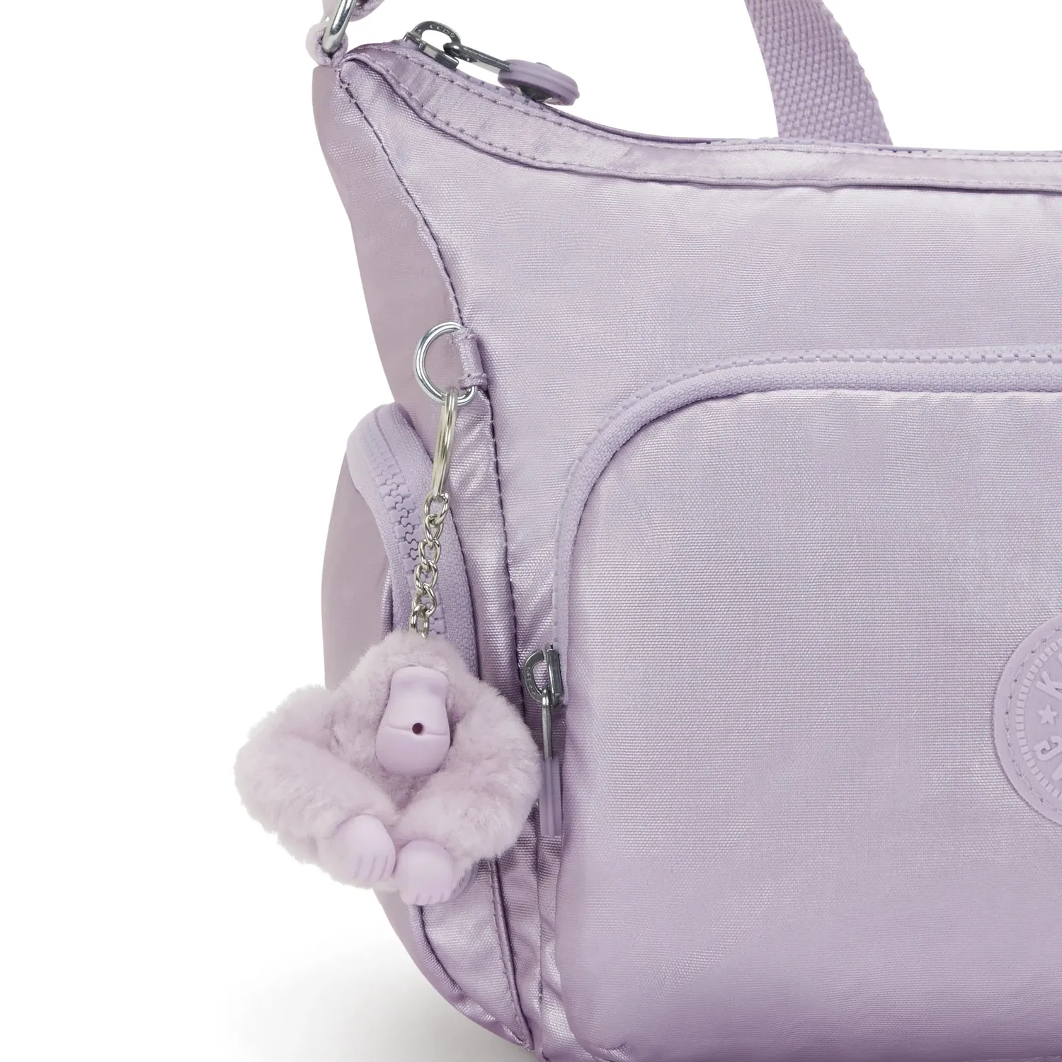 Kipling Gabb S crossbodytas Medium Lilac Moon metallic glans