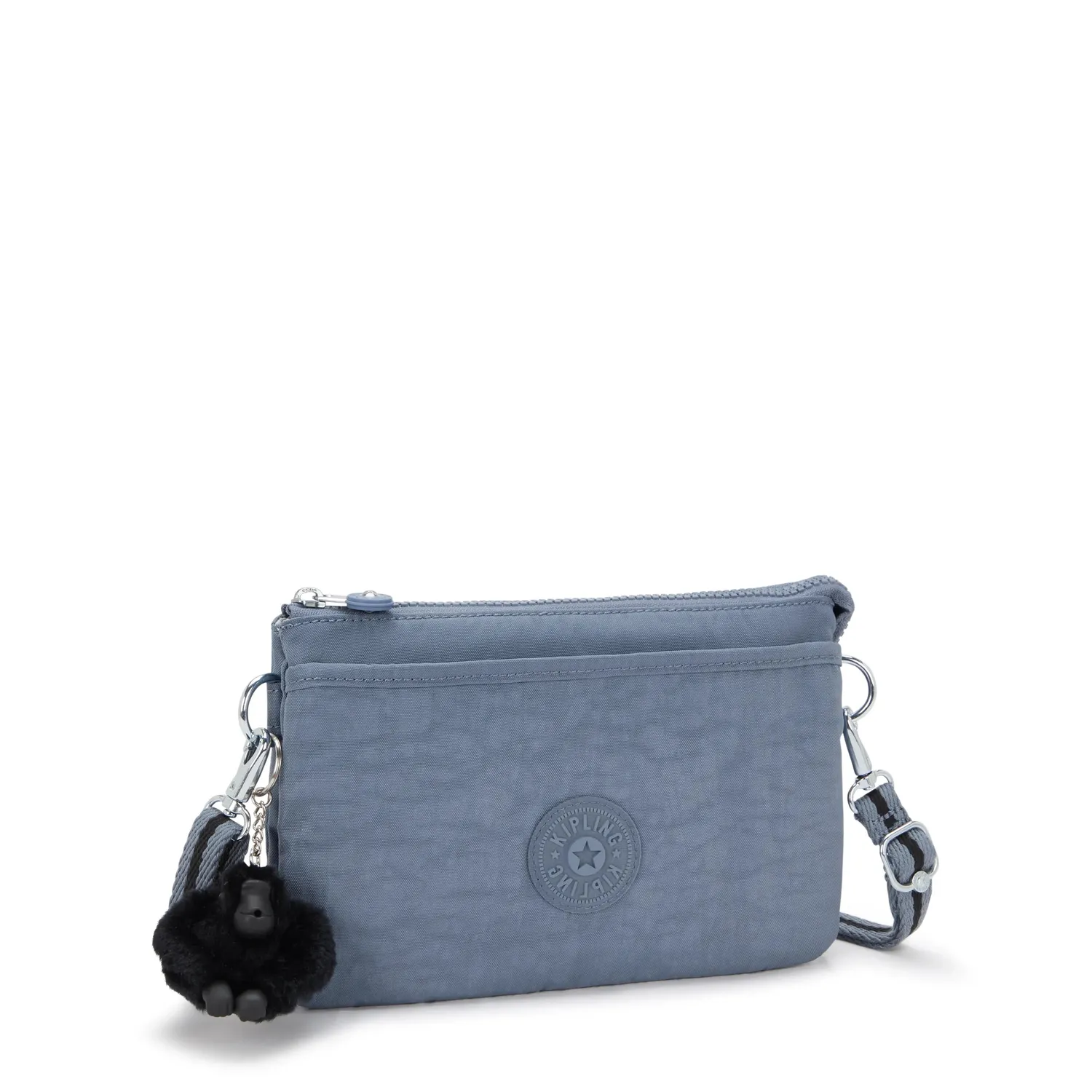 Kipling Riri crossbody klein Blue Stone met ritsvakken