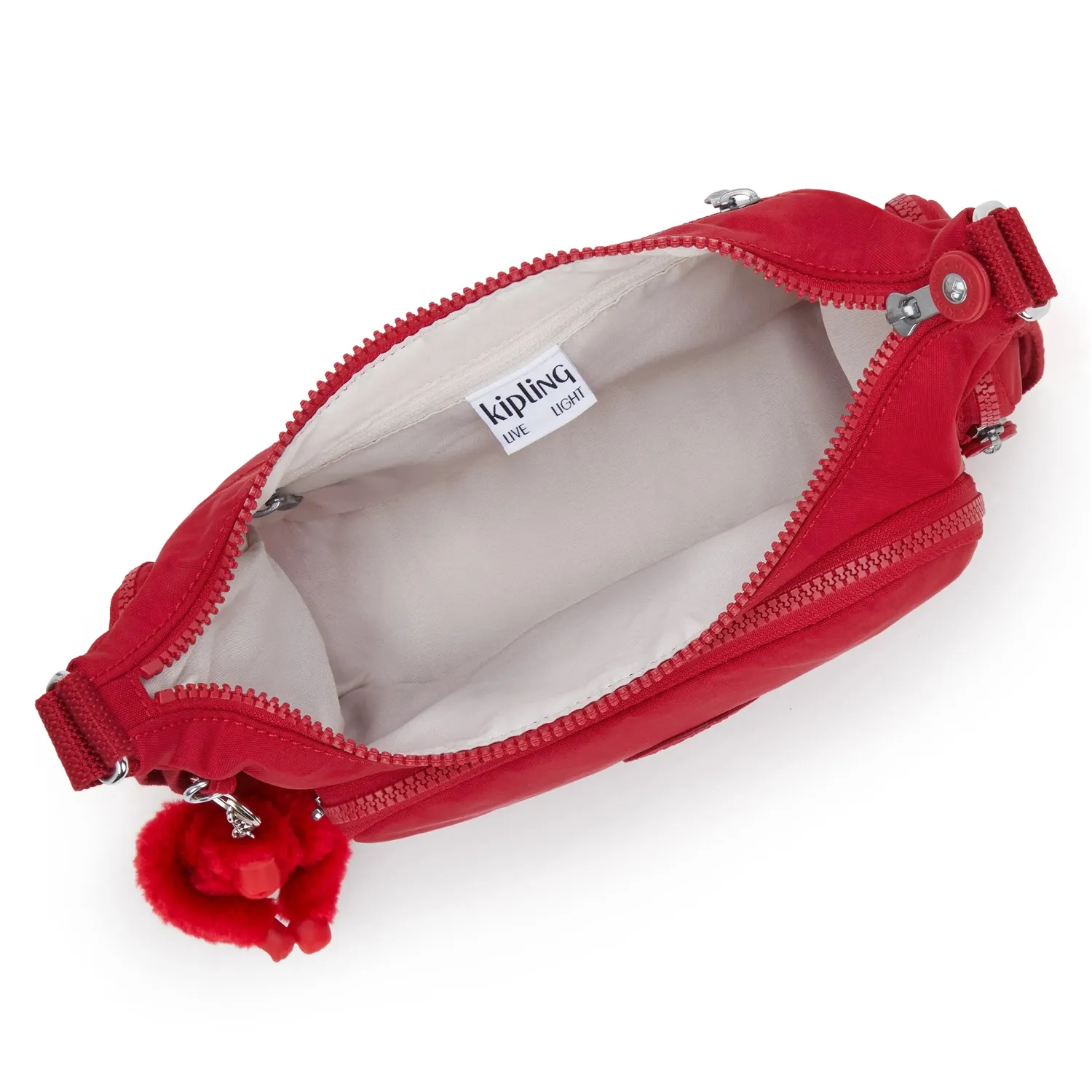 Kipling Gabbette S crossbodytas klein Ruby Red ritssluiting