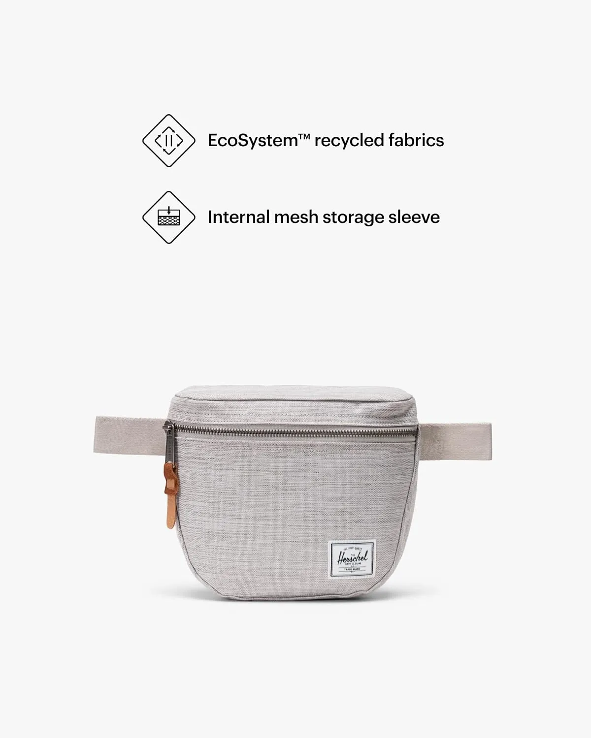 Herschel Settlement heuptas Light Grey Crosshatch canvas