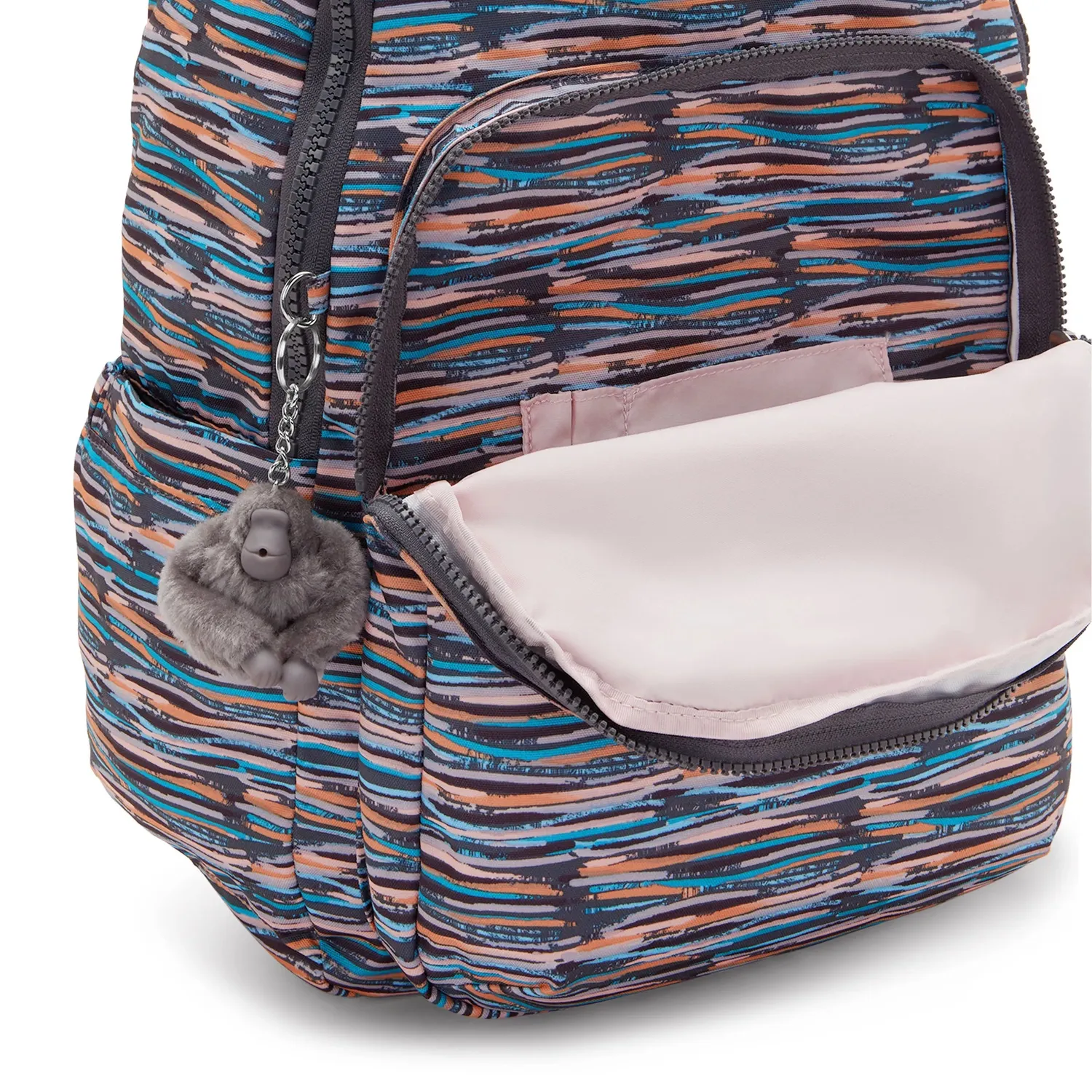 Kipling Seoul rugzak Groot Mineral Stripes licht