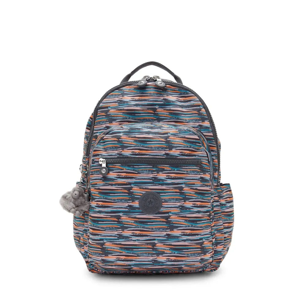Kipling Seoul rugzak Groot Mineral Stripes licht