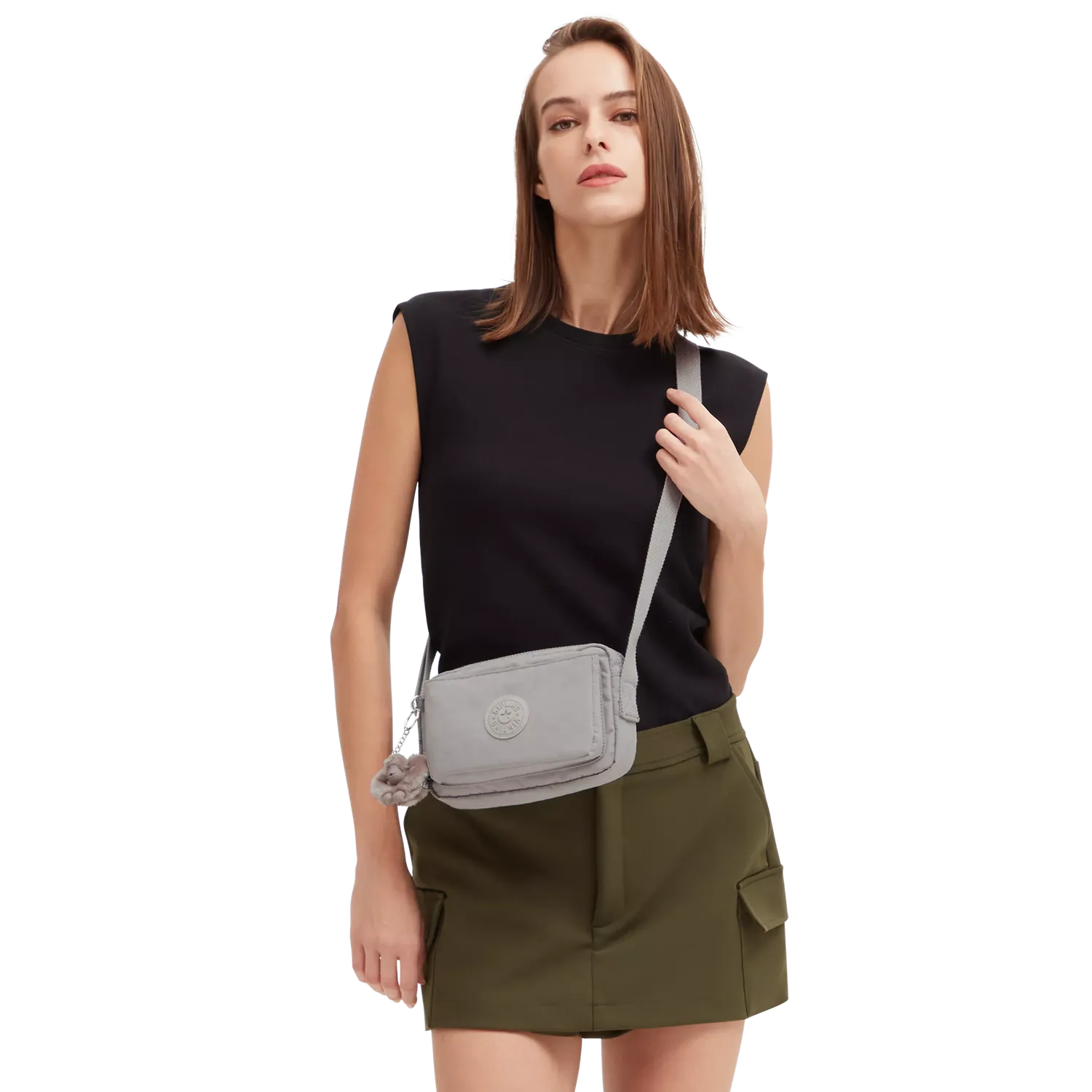 Kipling Abanu crossbodytas klein grey gris licht
