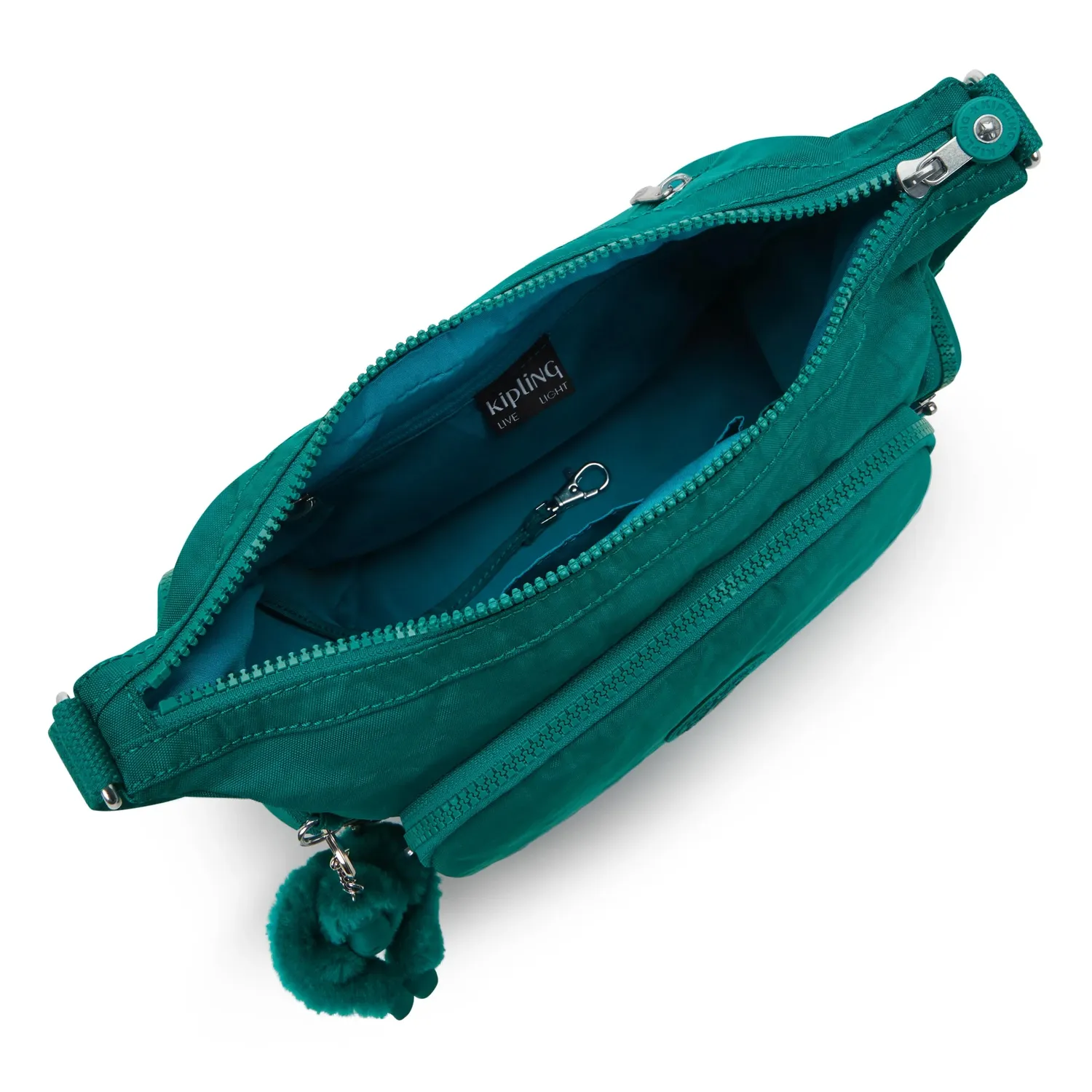 Kipling Gabb S crossbody tas Medium Outspoken Green met ritsvakken