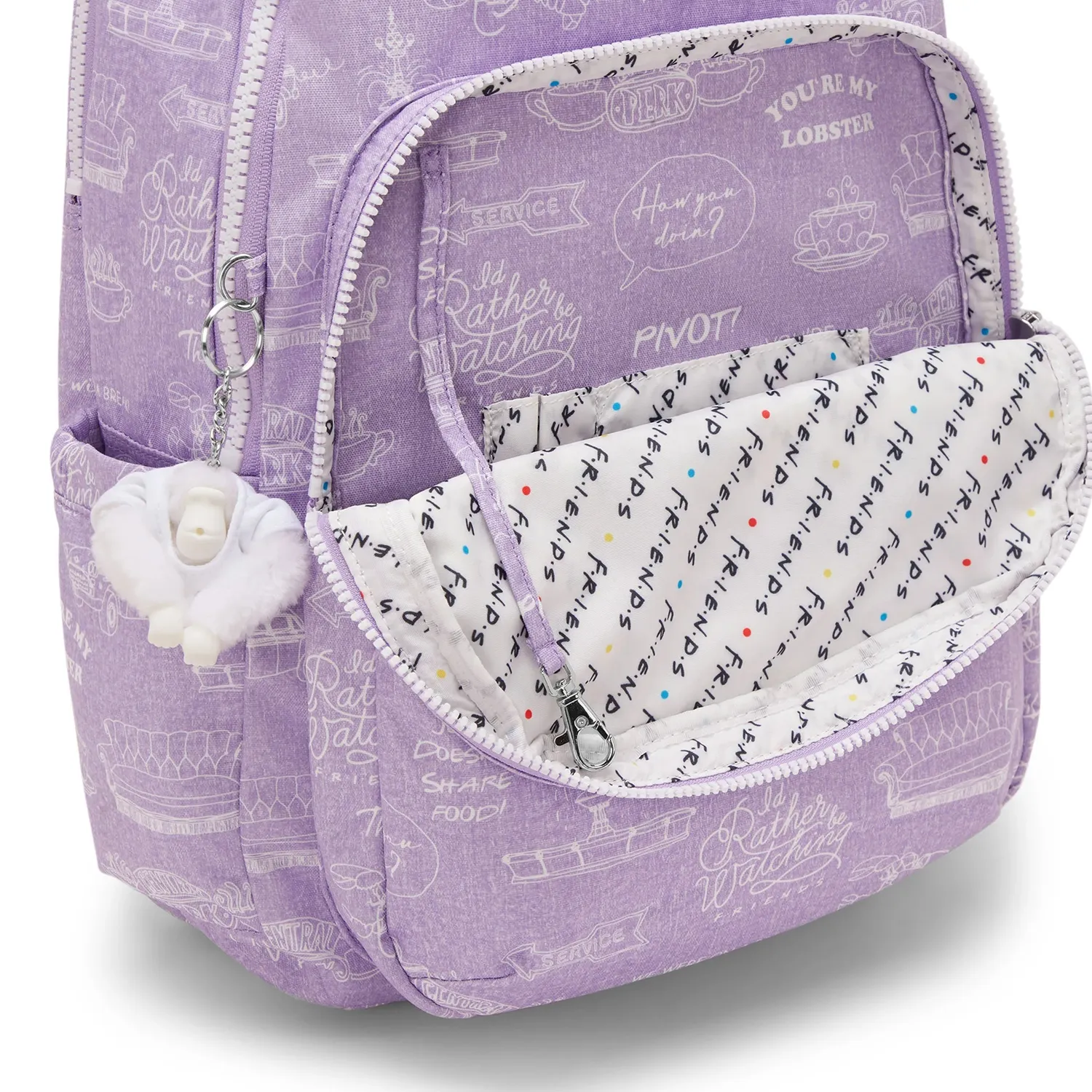Kipling Seoul Lap rugzak Groot Framed Lilac Friends 15 inch