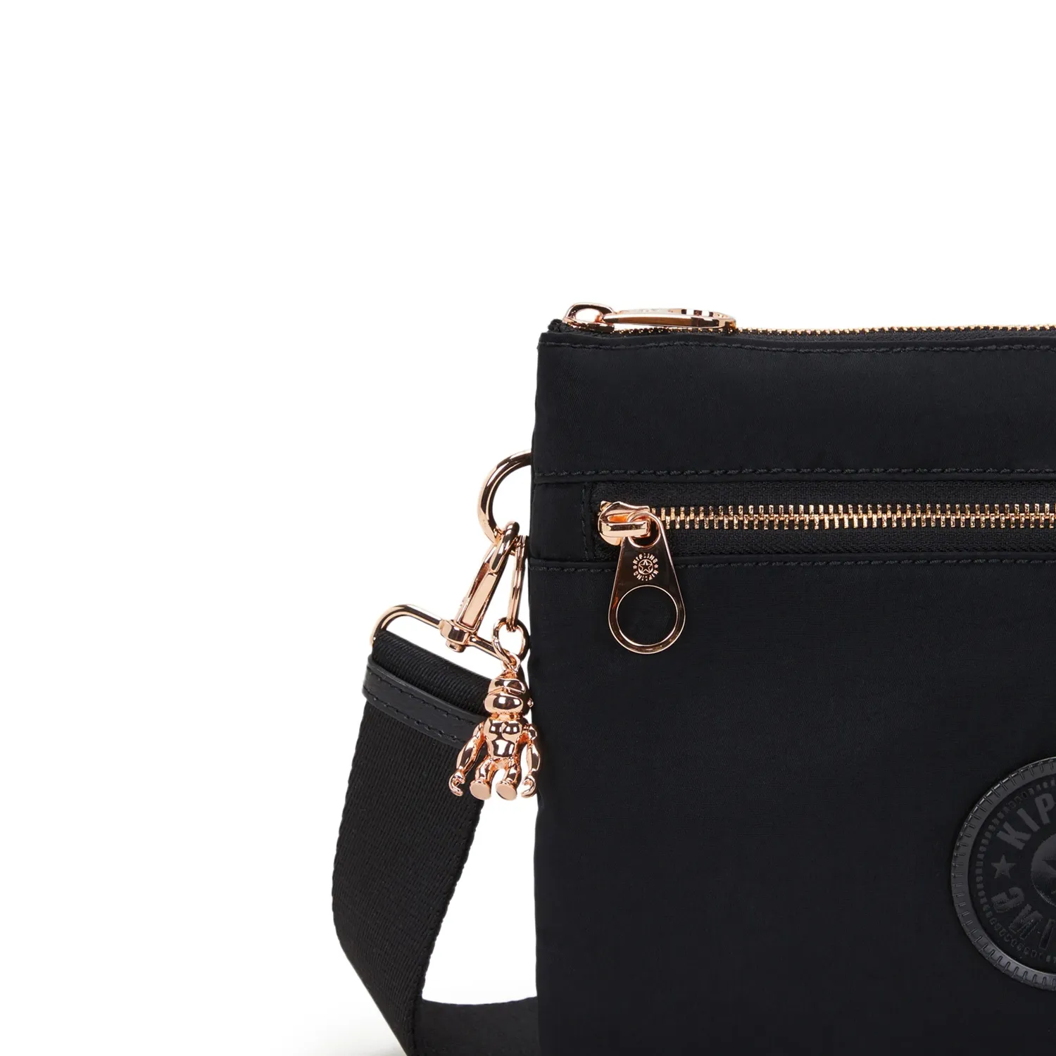 Kipling Riri L Zip schoudertas medium Black Rose Spice rits