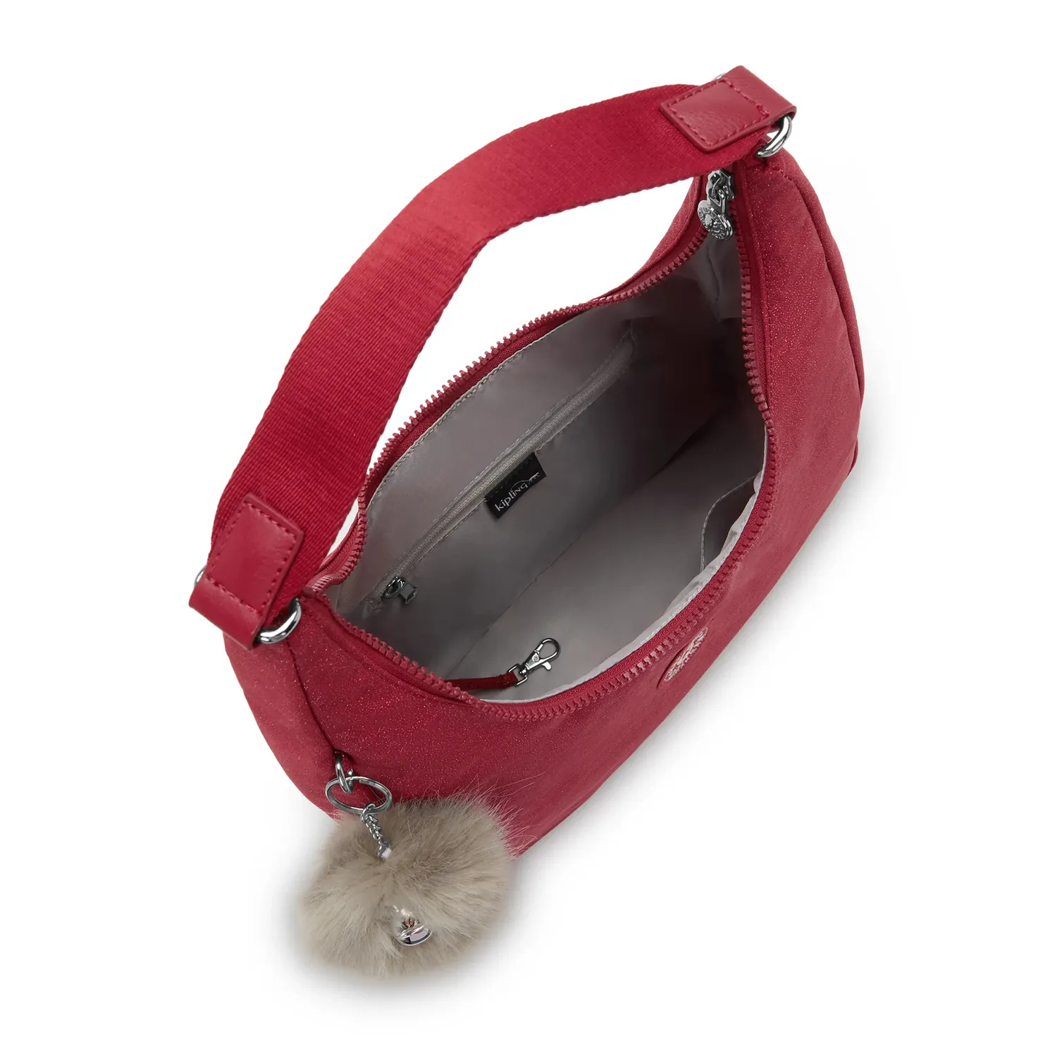 Kipling Ruthie schoudertas Groot Royal Garnet Shimmer riem
