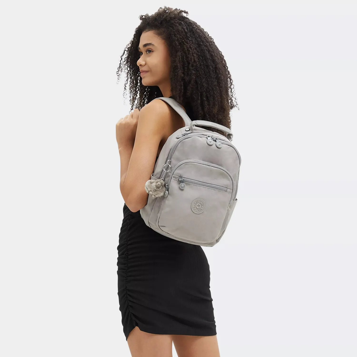 Kipling Seoul S kleine rugzak Grey Gris met tabletvak 11 inch