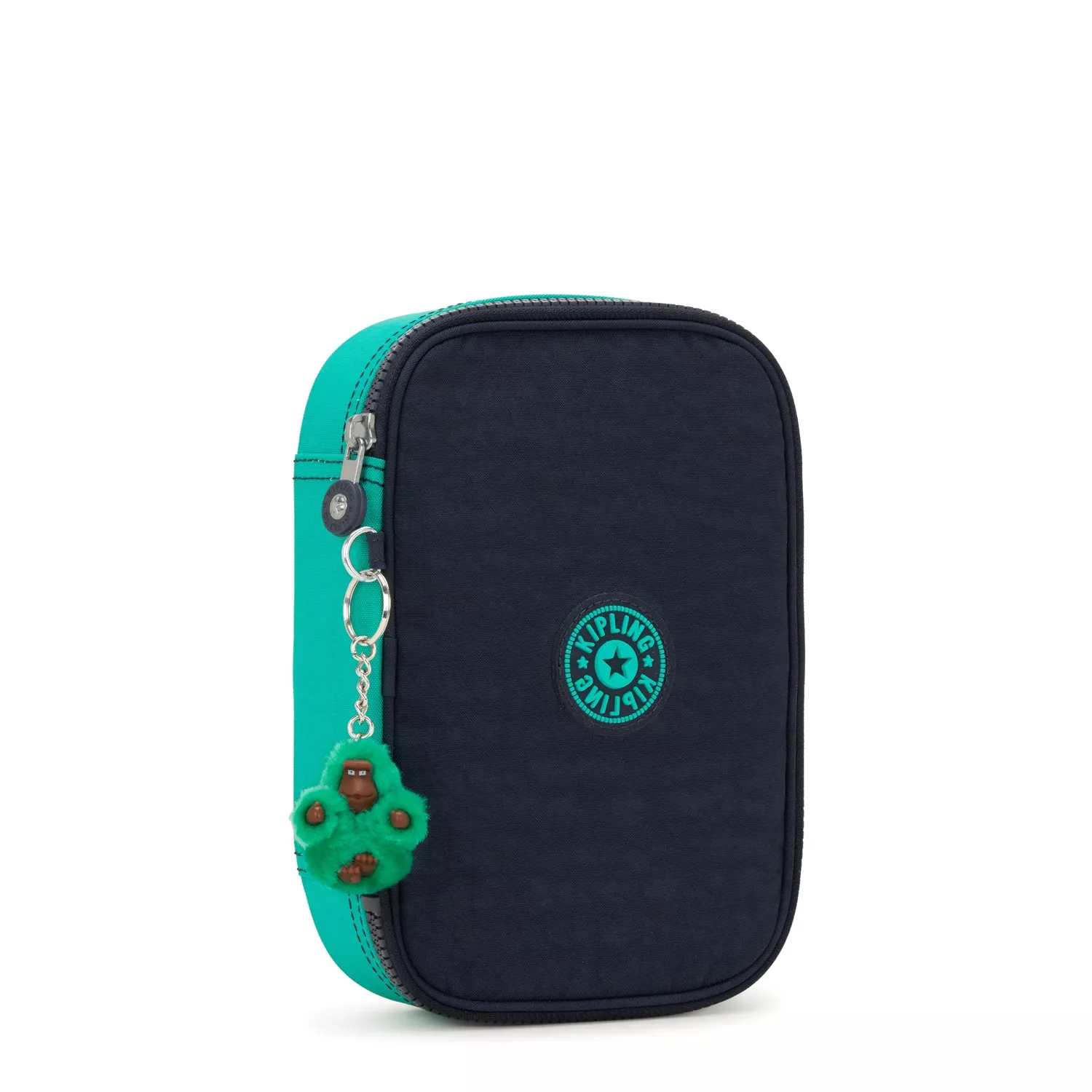 Kipling 100 PENS pennenzak Groot Blue Green Block nylon