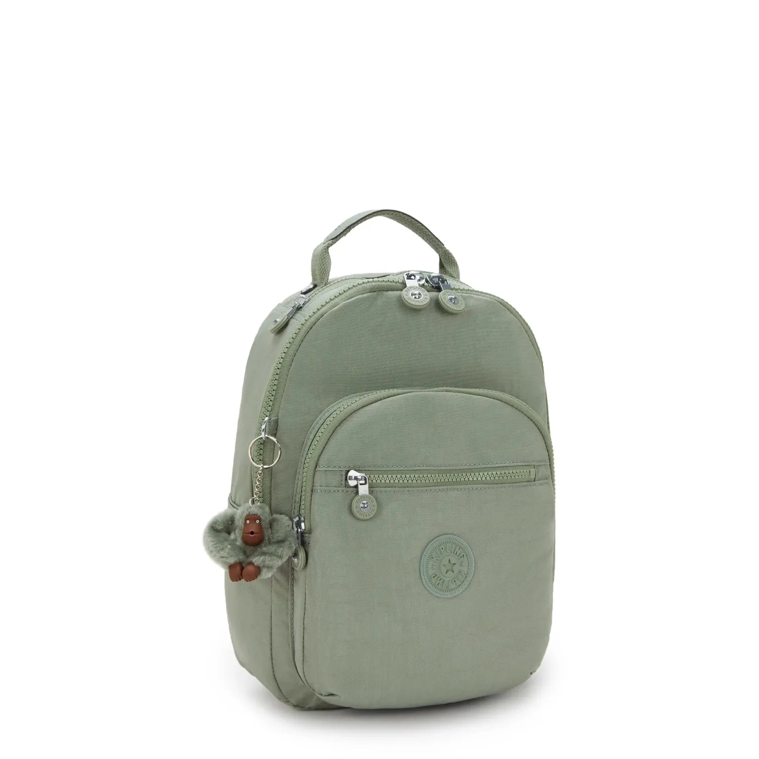 Kipling Seoul S kleine rugzak Green Tea met zijvakken voor fles