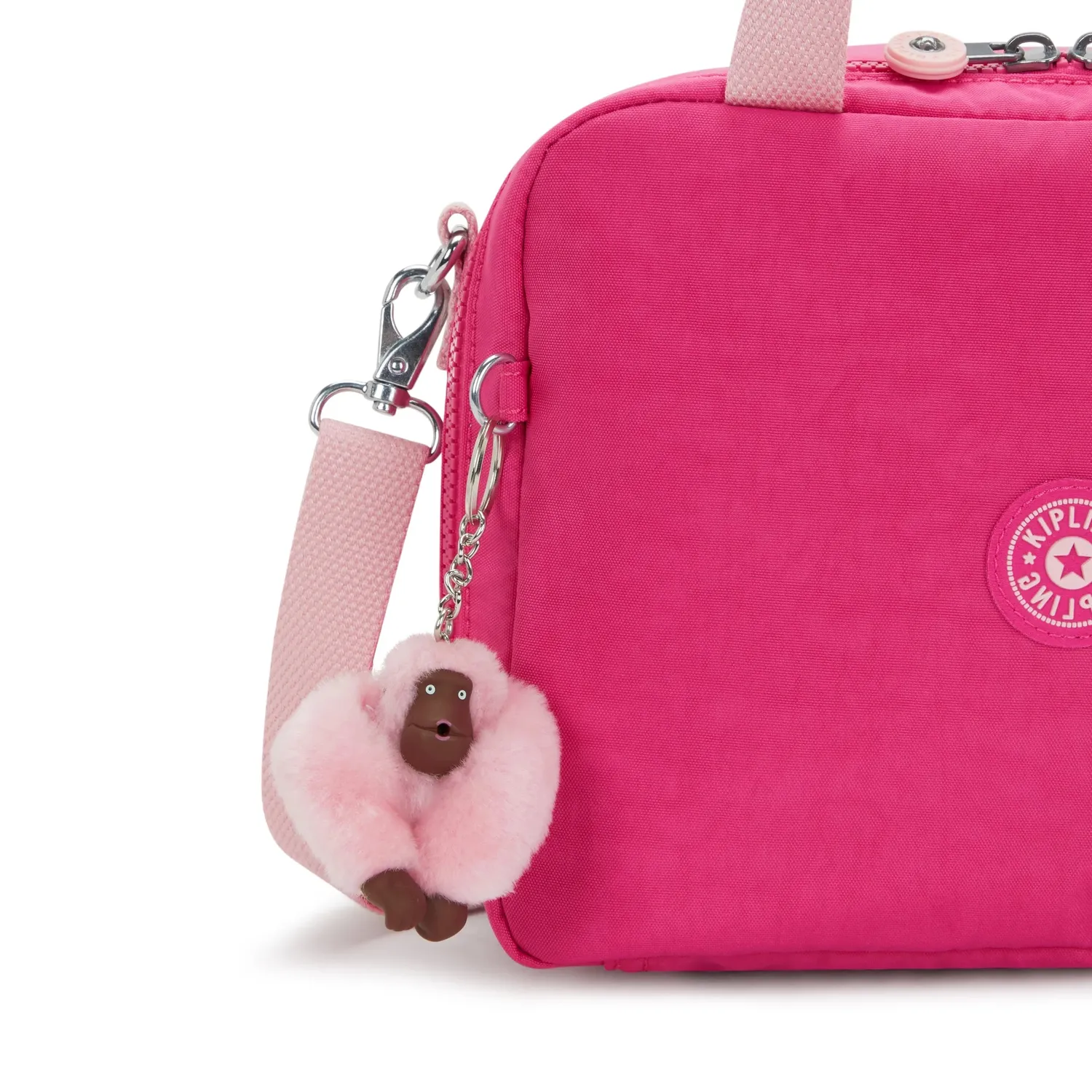 Kipling Miyo lunchtas Groot Intense Rose geïsoleerd