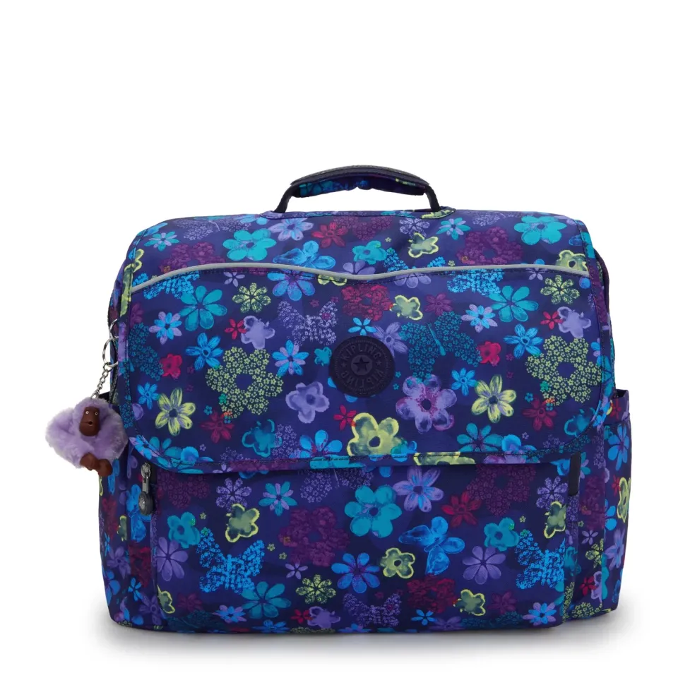 Kipling Codie L schooltas Dark Flower Stamp groot A4