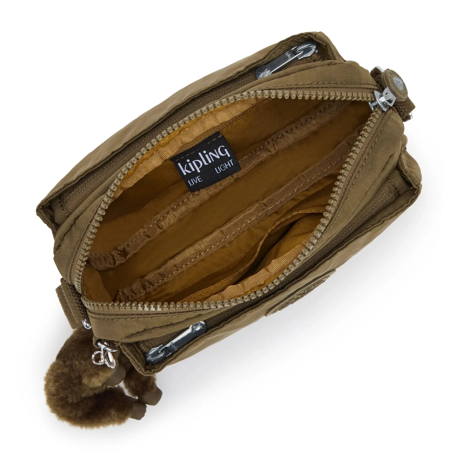 Kipling Abanu crossbodytas klein smooth khaki effen