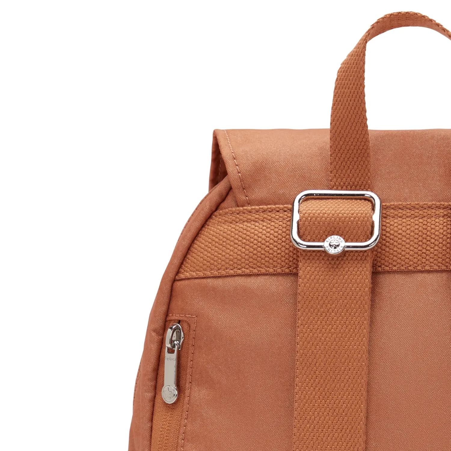 Kipling City Pocket S rugzak Copper Glimmer klein klep
