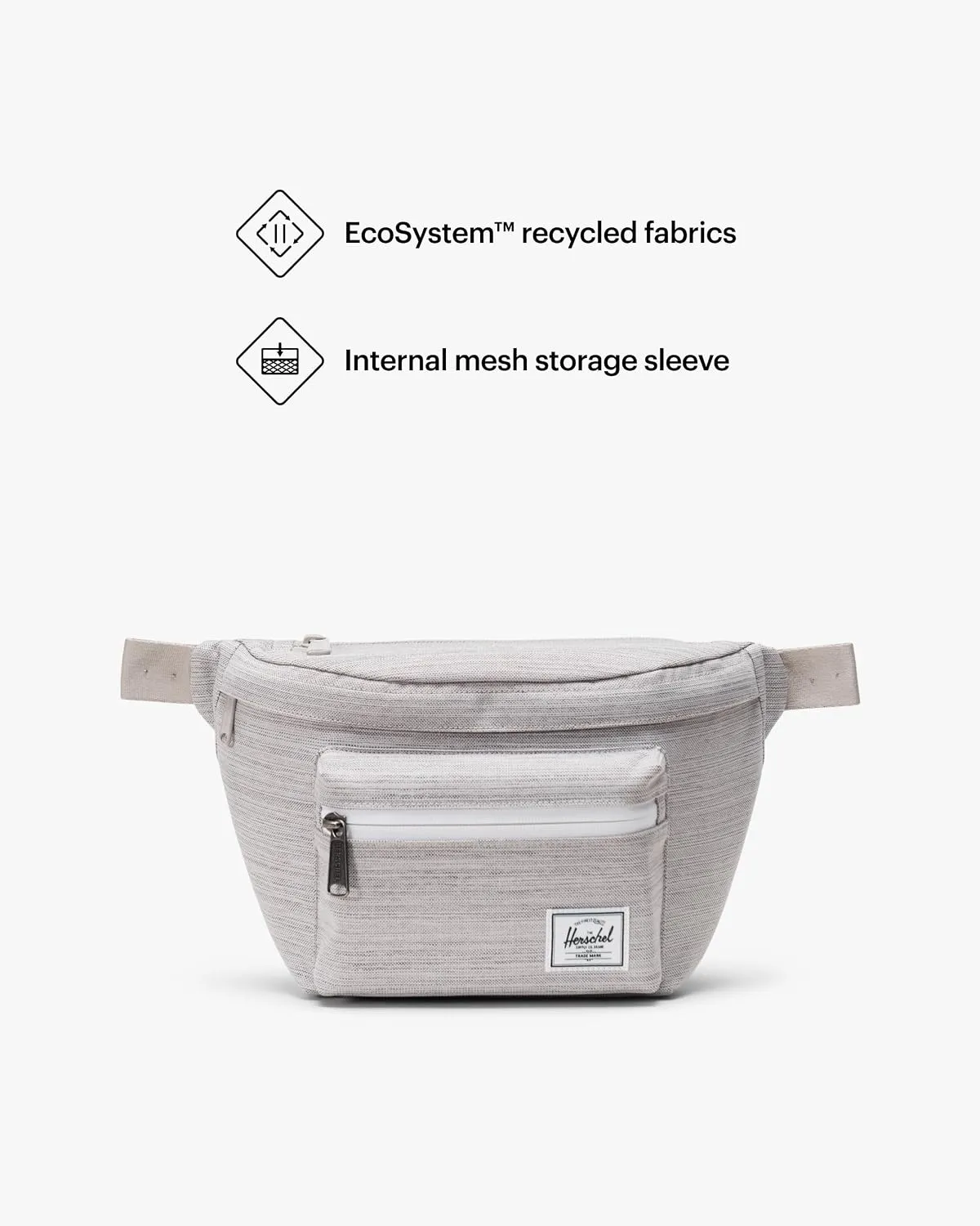 Herschel Pop Quiz Hip Pack heuptas Light Grey Crosshatch