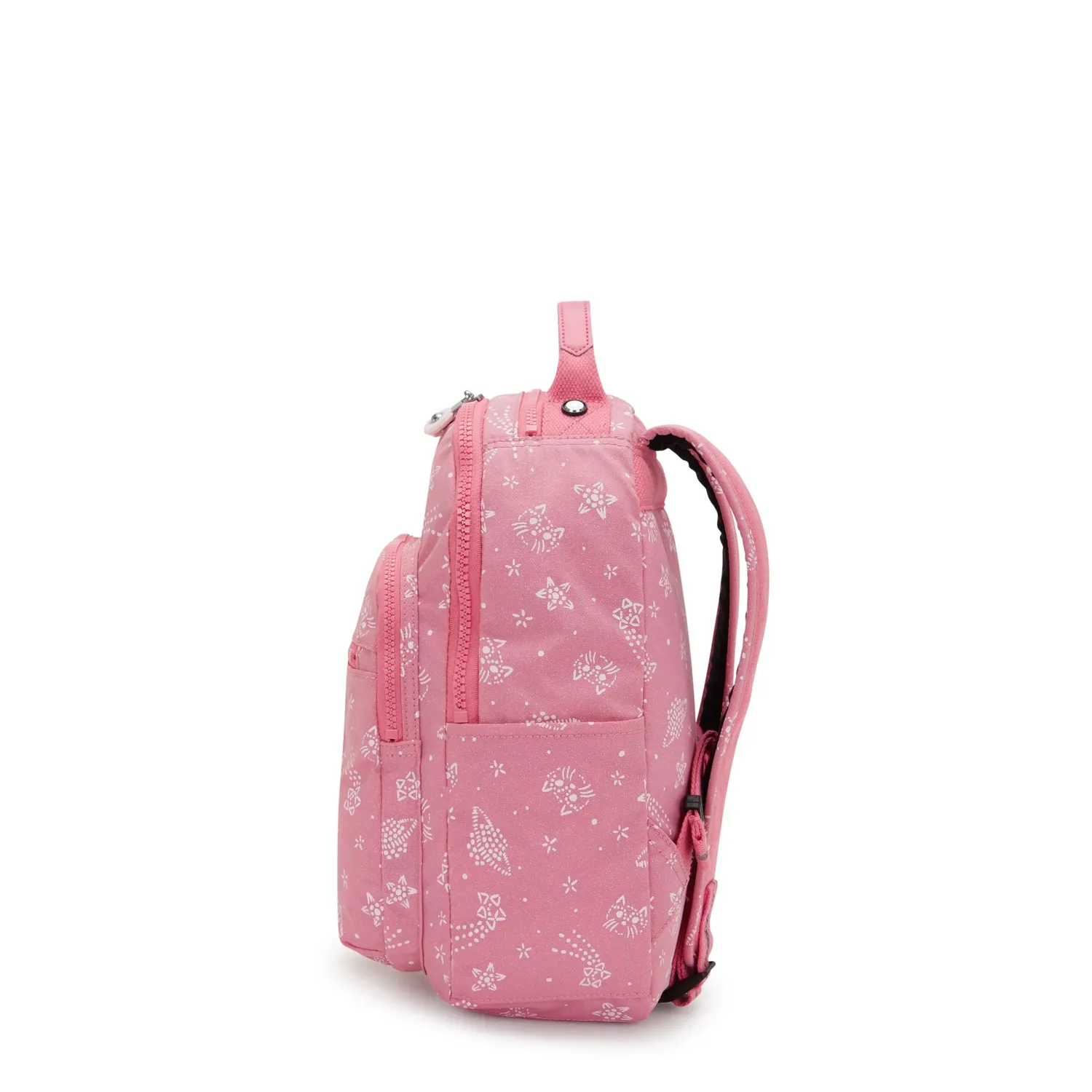 Kipling Seoul S kleine rugzak Glitter Cats met 11 inch tabletvak