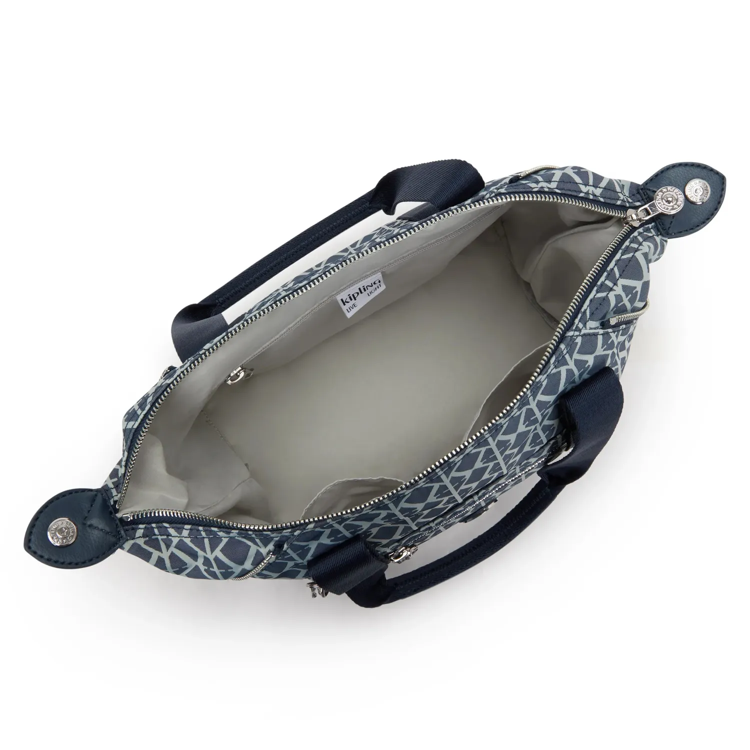 Kipling Art Mini schoudertas Navy Sign Jacquard klein ritsvak